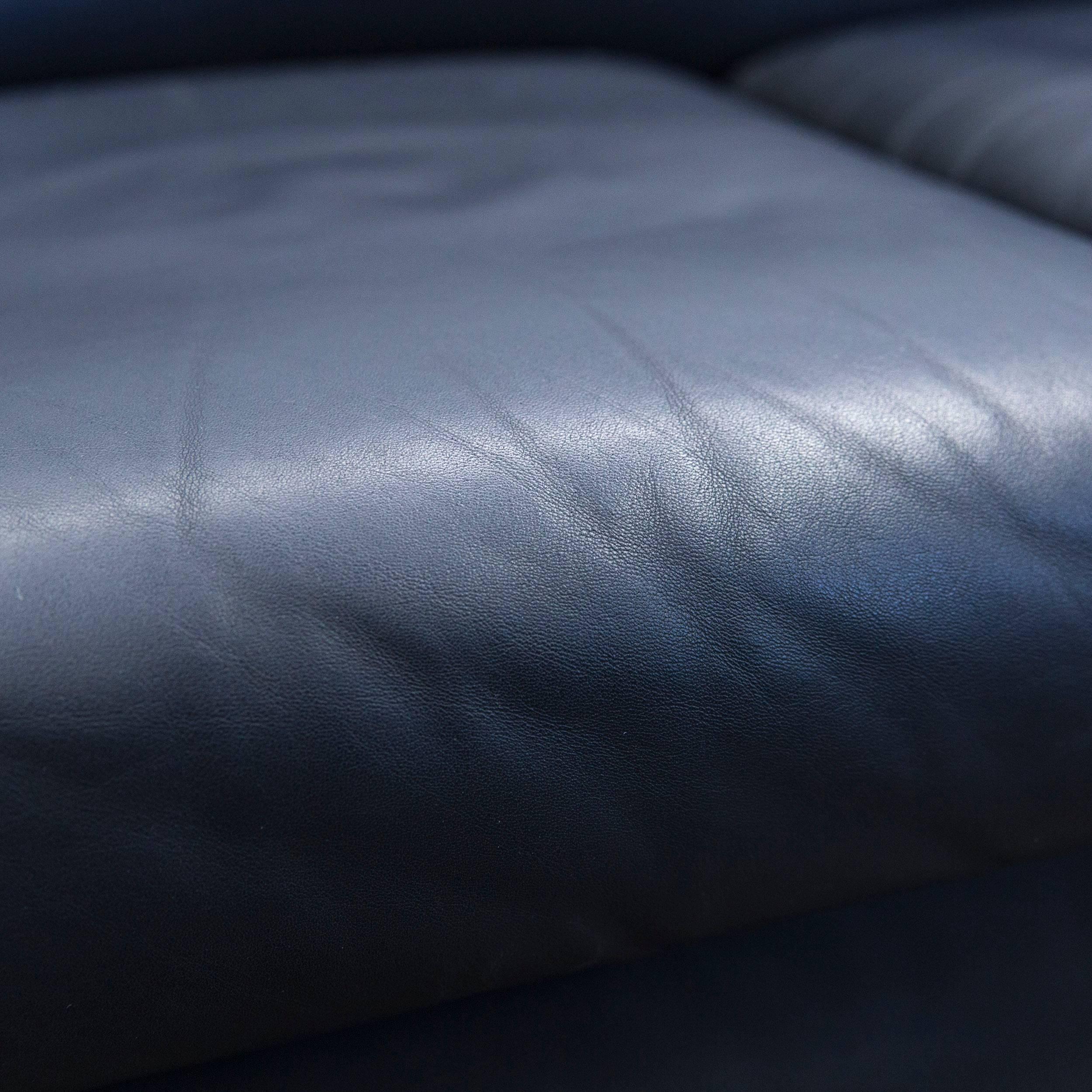 Wittmann Aura Designer Sofa Leather Black Three-Seat Couch Modern 2