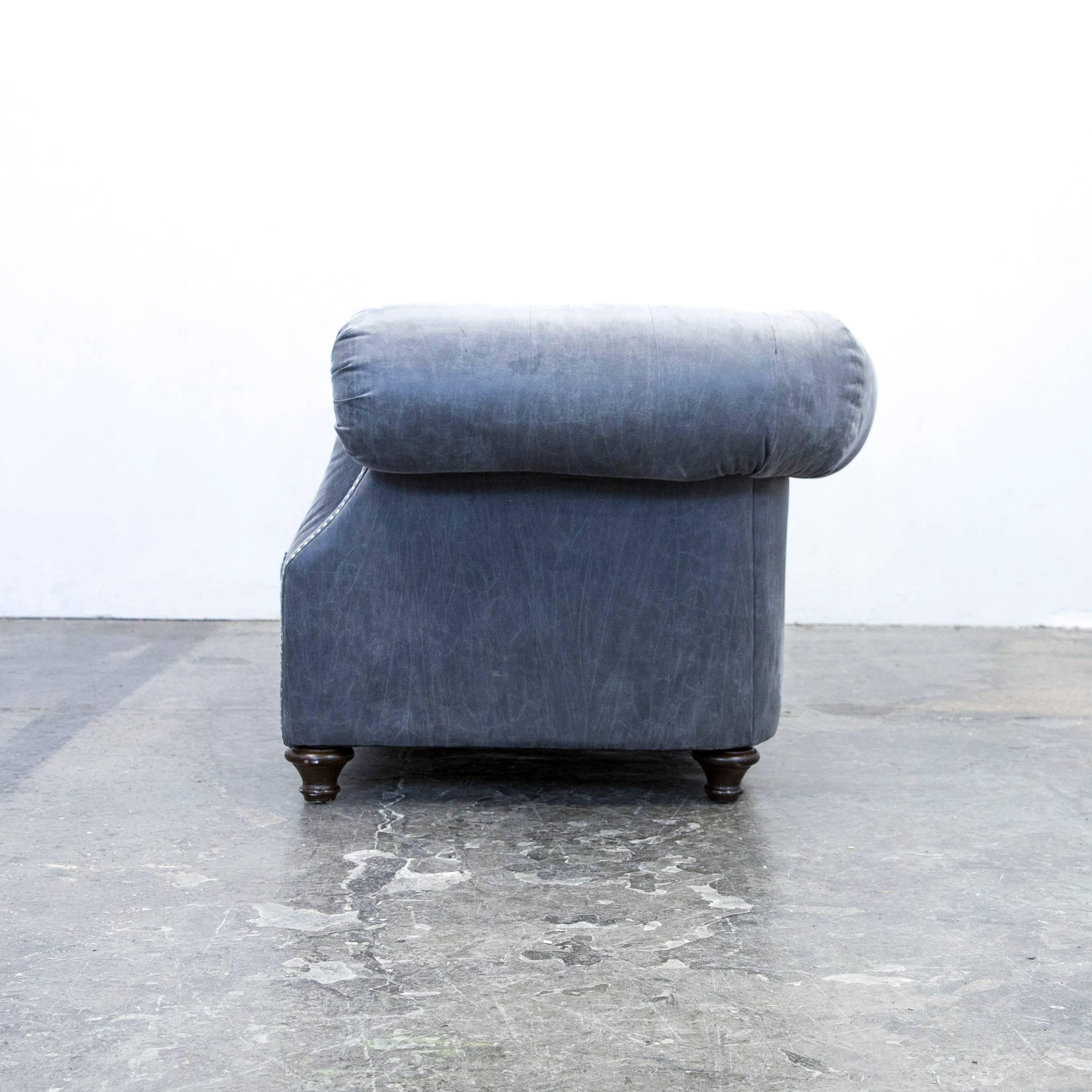 Chesterfield Sofa Alcantara Microfibre Fabric Grey Three-Seat Couch Modern In Fair Condition In Cologne, DE