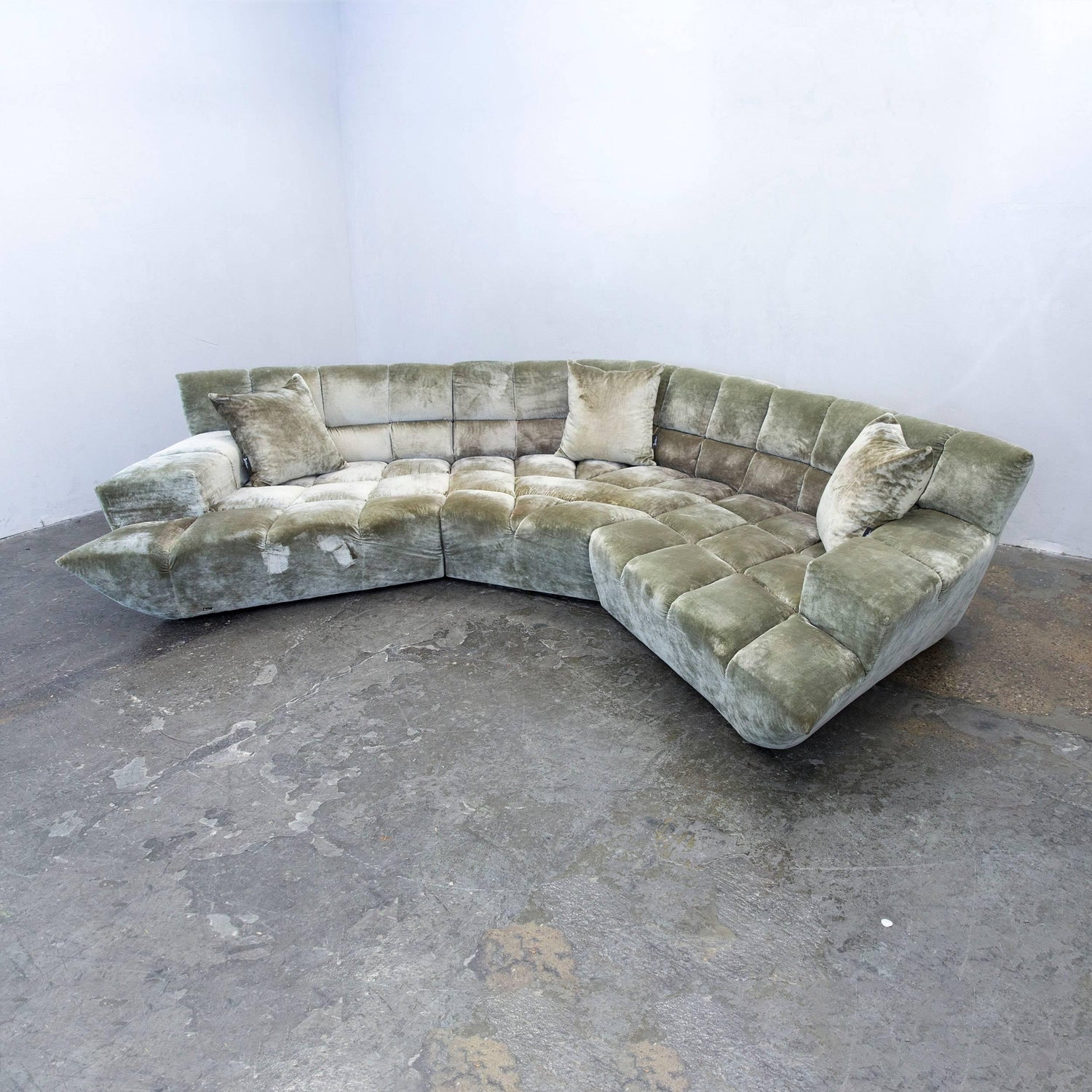 Bretz Cloud 7 Designer Cornersofa Green Fabric Couch Modern