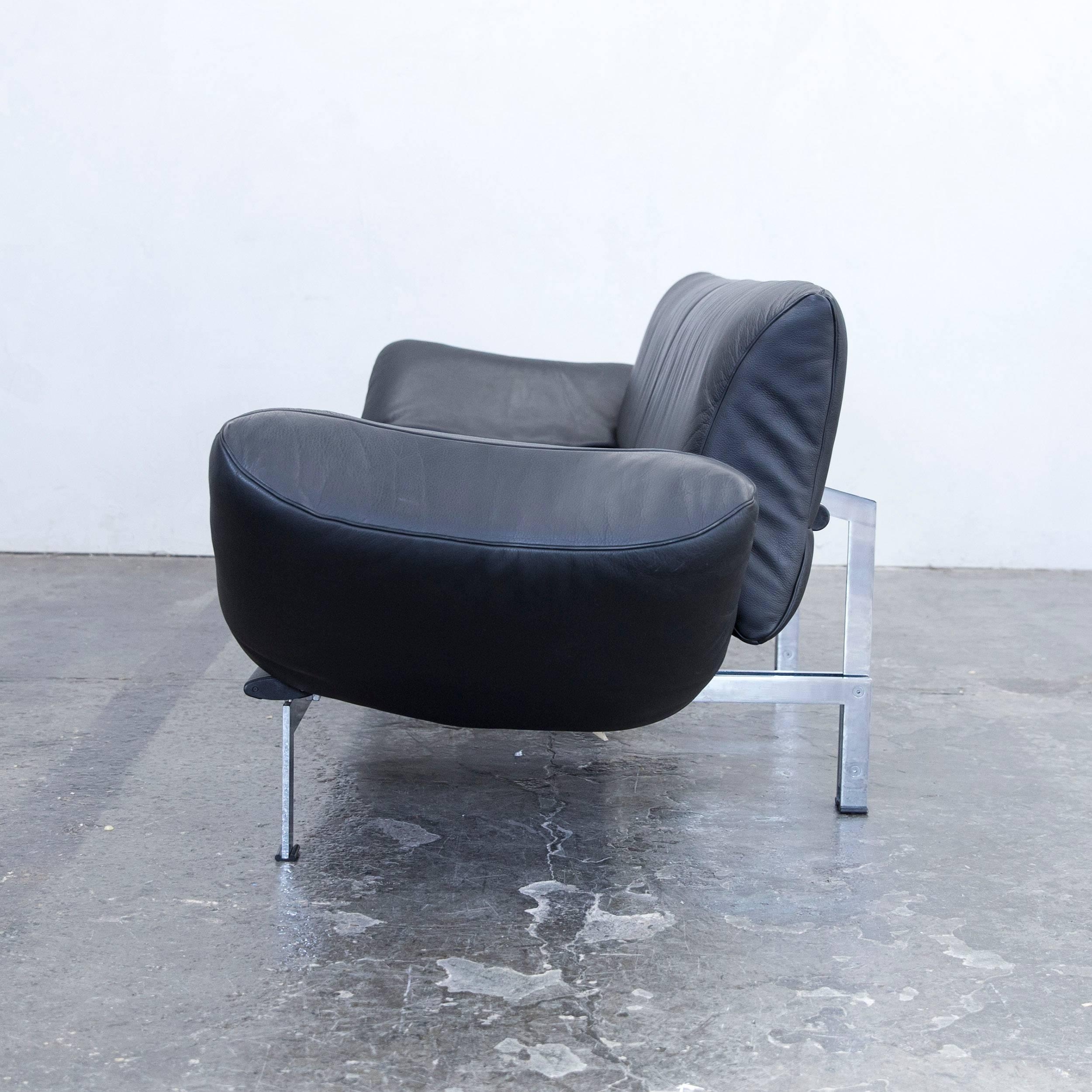 De Sede Ds 140 Designer Sofa Leather Black Two-Seat Function Couch Modern 1