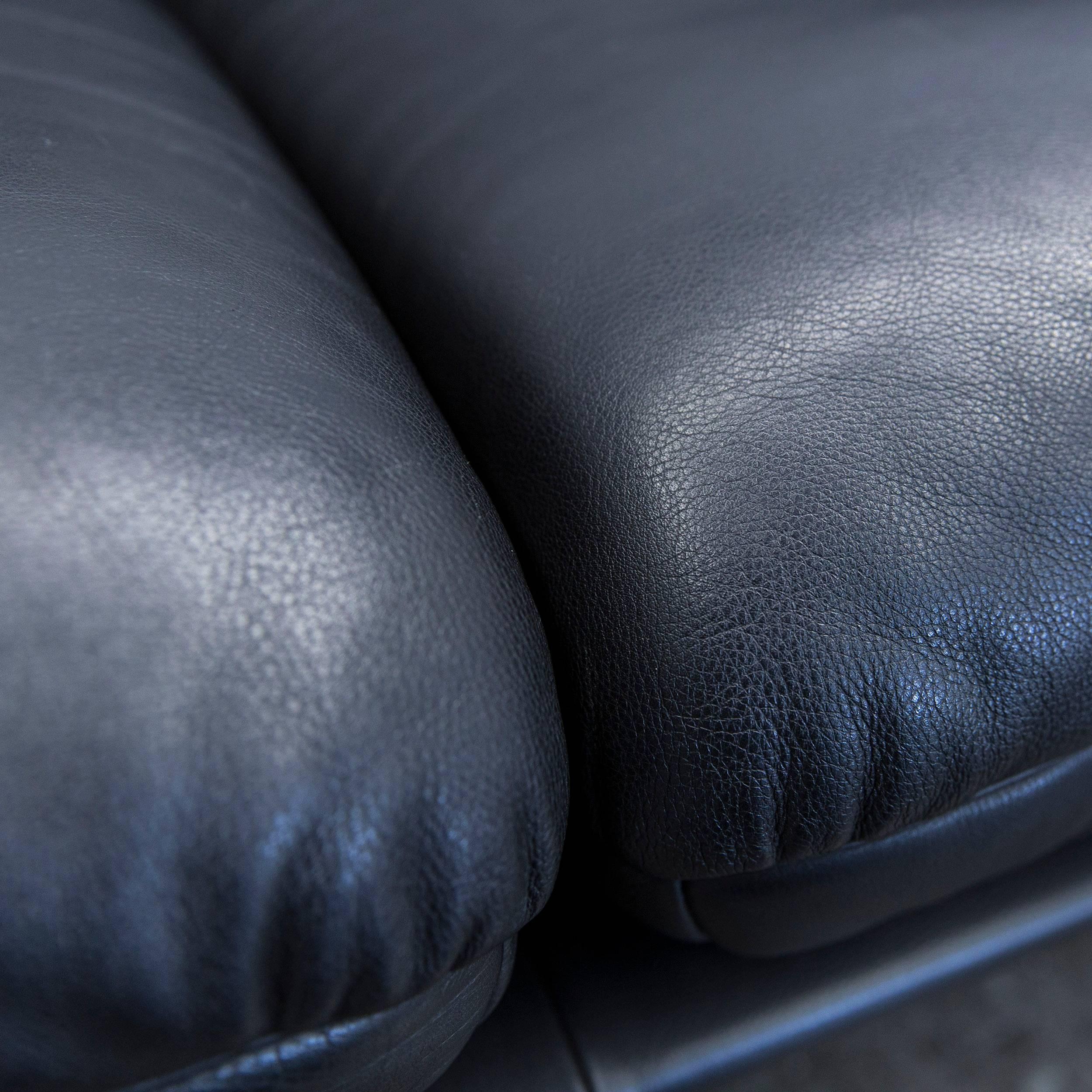 De Sede Ds 140 Designer Sofa Leather Black Two-Seat Function Couch Modern In Good Condition In Cologne, DE