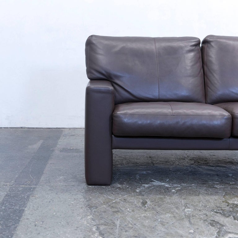 Erpo Designer Sofa Leather Brown Two-Seat Couch Modern at 1stDibs | erpo  sofa