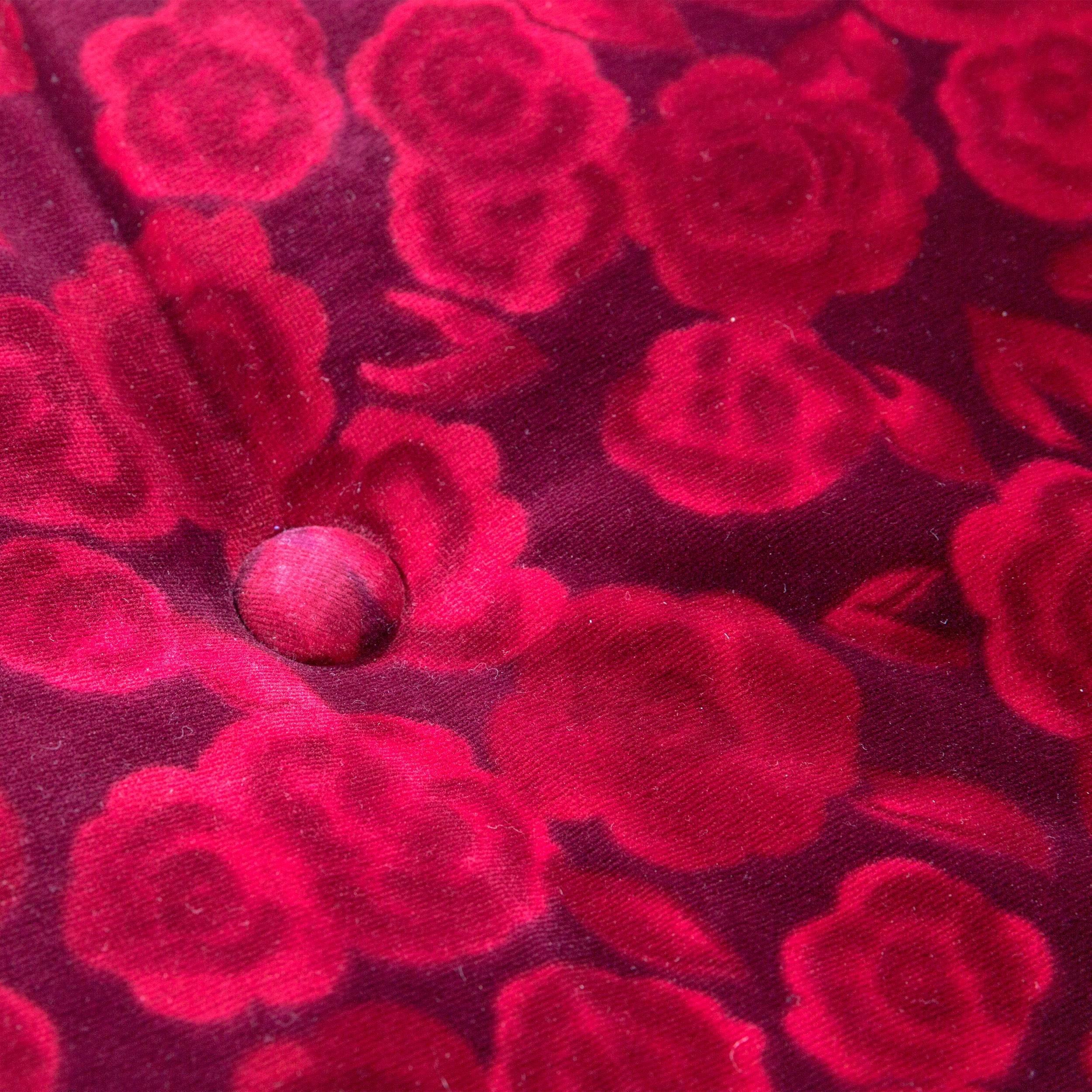 red pattern sofa