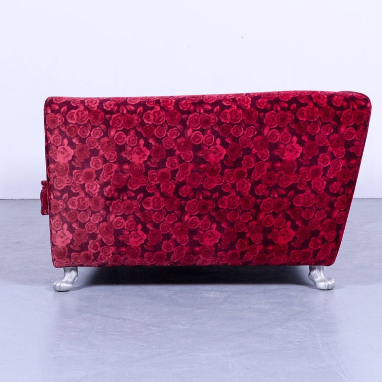 Bretz Monster Sofa Red Fabric Three-Seat Couch Rose ...