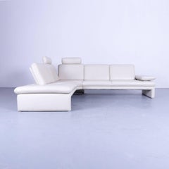 Willi Schillig Designer Corner Sofa Leather White Function
