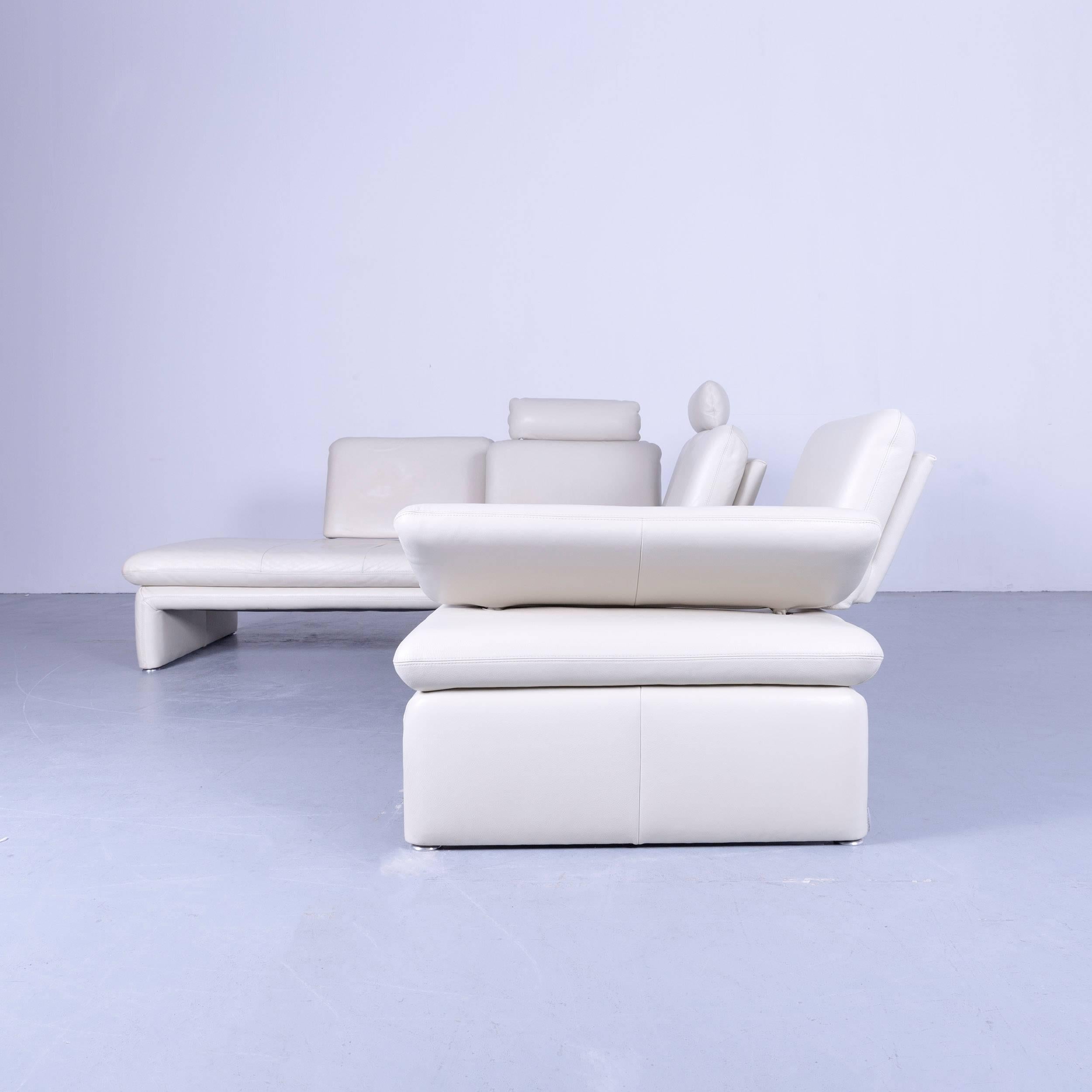 Contemporary Willi Schillig Designer Corner Sofa Leather White Function