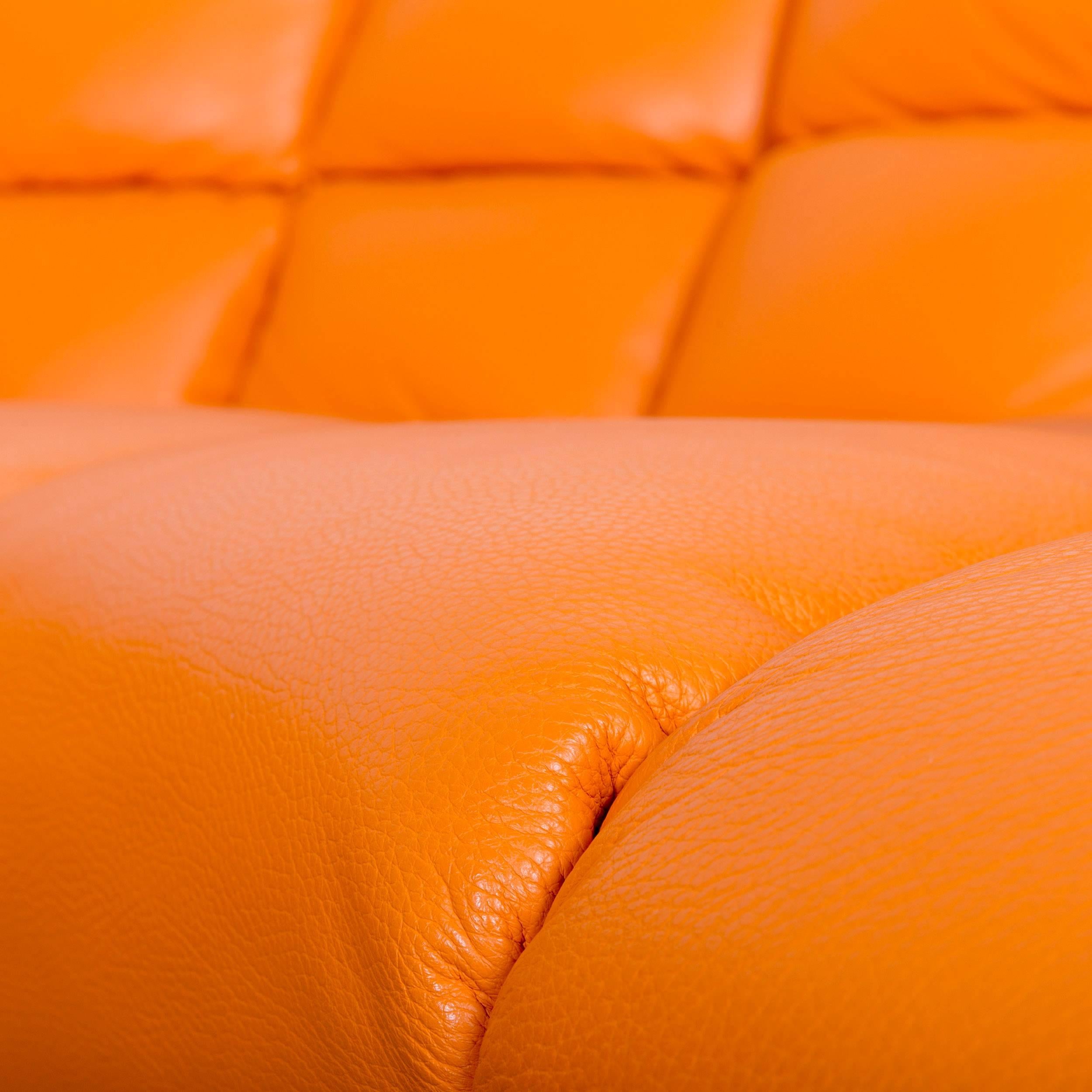 Bretz Cloud 7 Designer Cornersofa Orange Leather Couch  In Excellent Condition In Cologne, DE