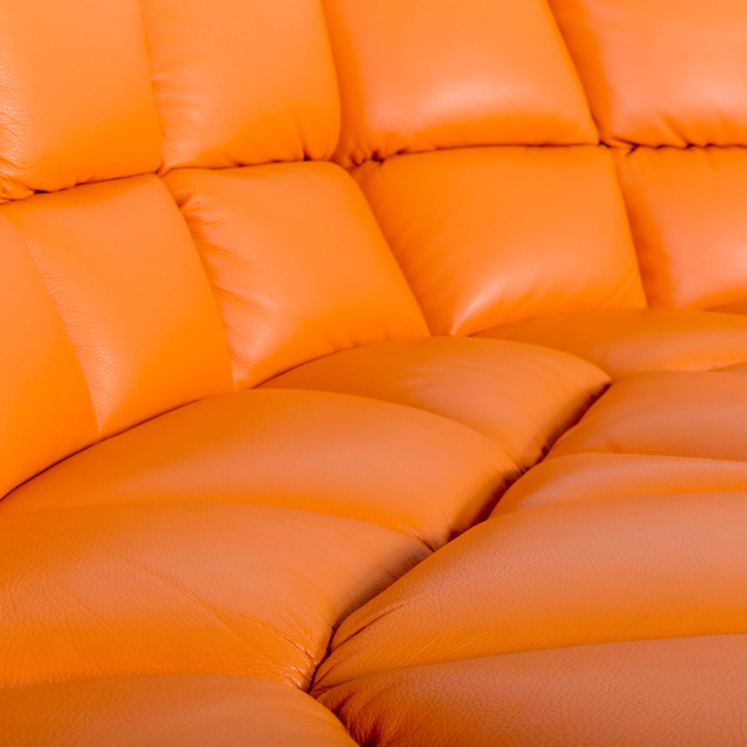 Contemporary Bretz Cloud 7 Designer Cornersofa Orange Leather Couch 