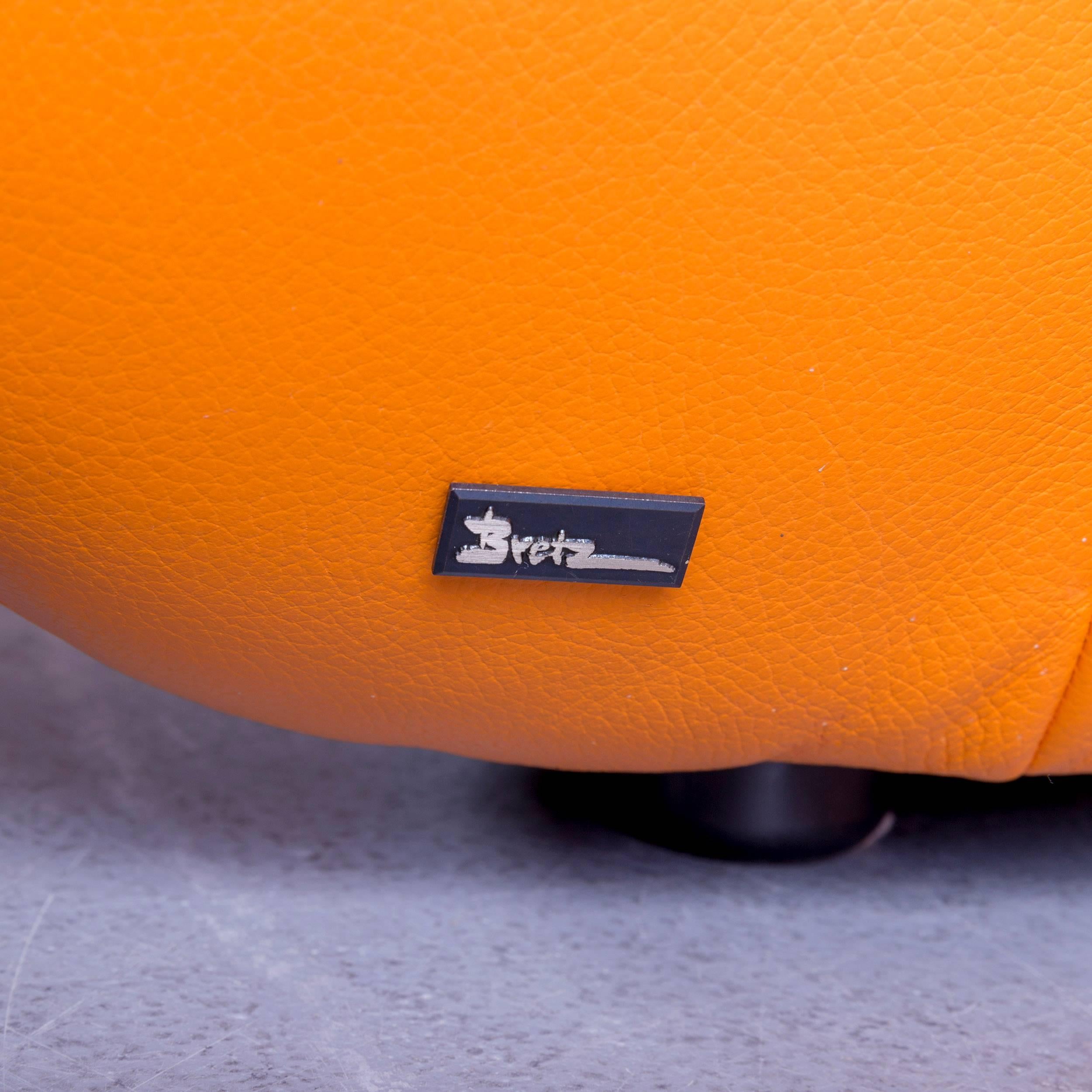 Bretz Cloud 7 Designer Cornersofa Orange Leather Couch  1