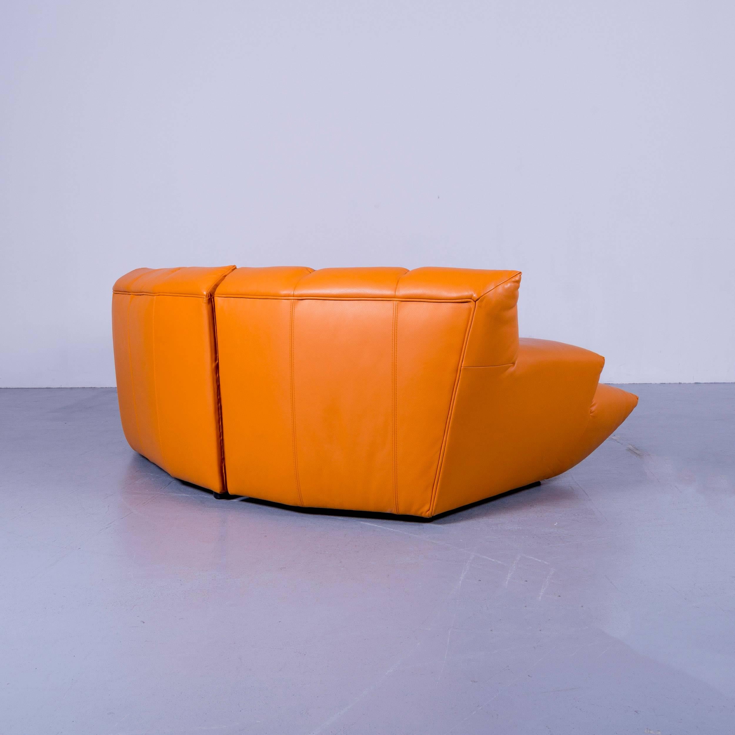 Bretz Cloud 7 Designer Cornersofa Orange Leather Couch  2