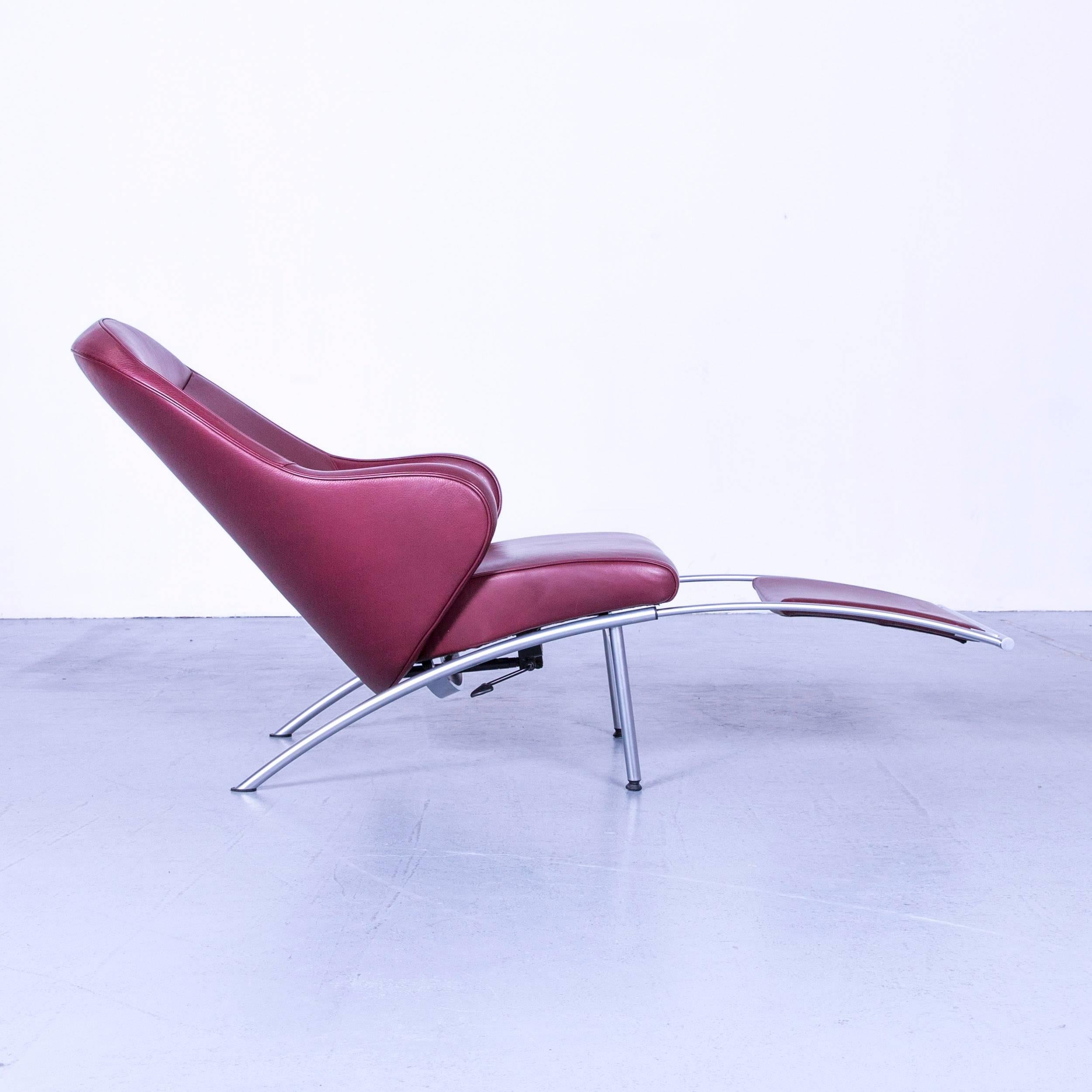 Interprofil Rocky Designer Relax Armchair Red Leather Relax Recliner Chair In Good Condition In Cologne, DE