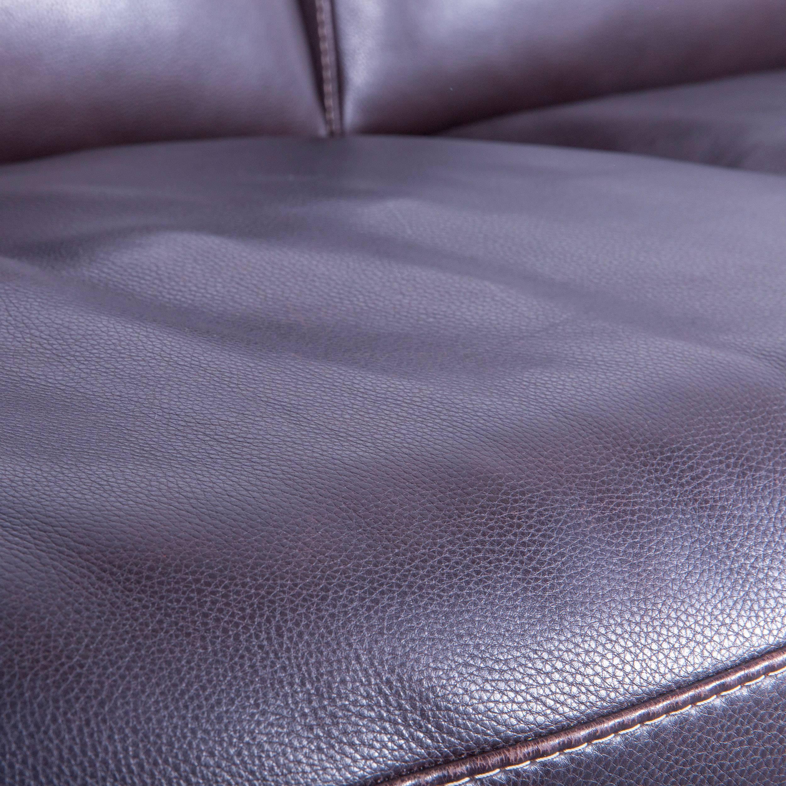 Incanto Designer Sofa brown Three Seater Couch with Pillows Leather 6