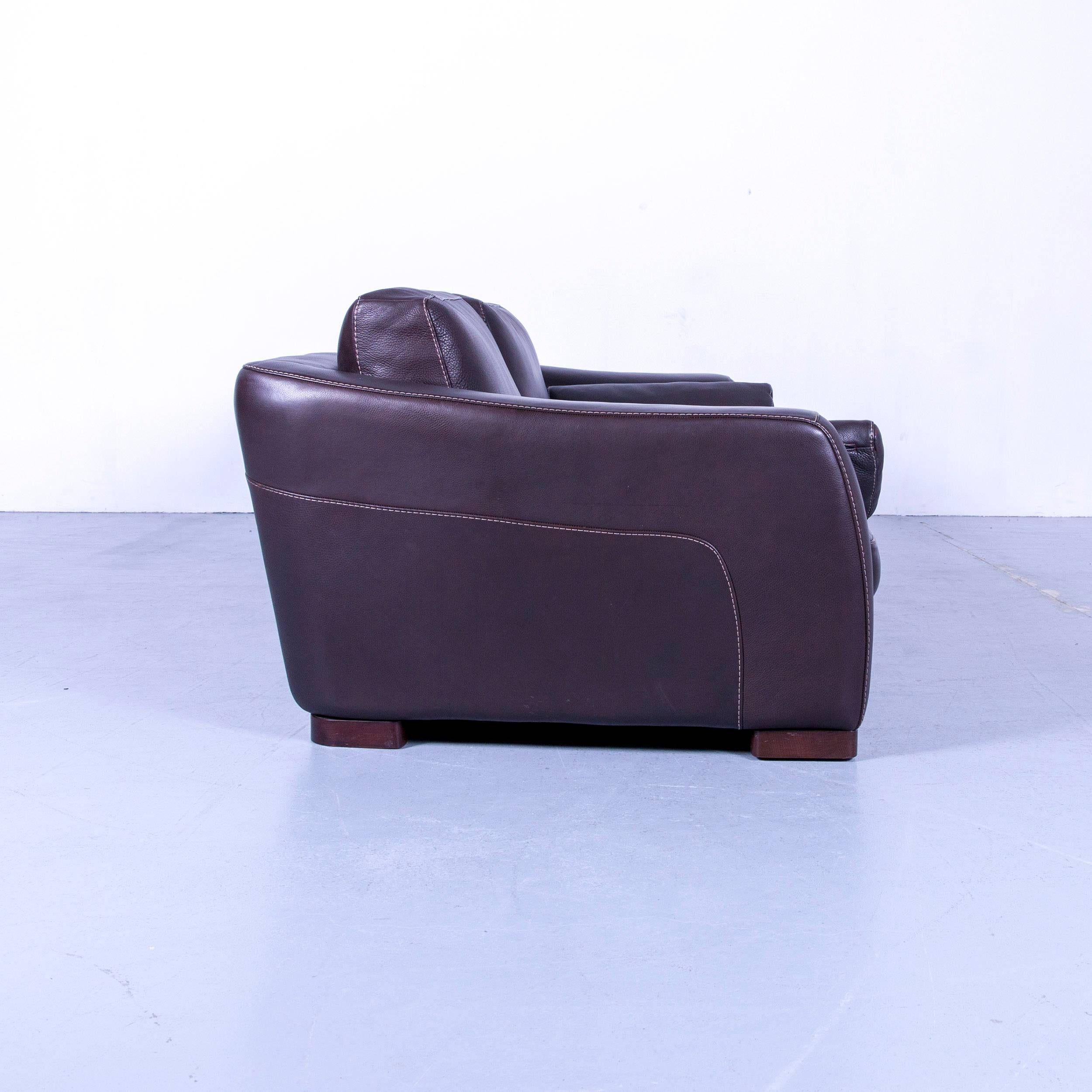 Incanto Designer Sofa brown Three Seater Couch with Pillows Leather In Good Condition In Cologne, DE
