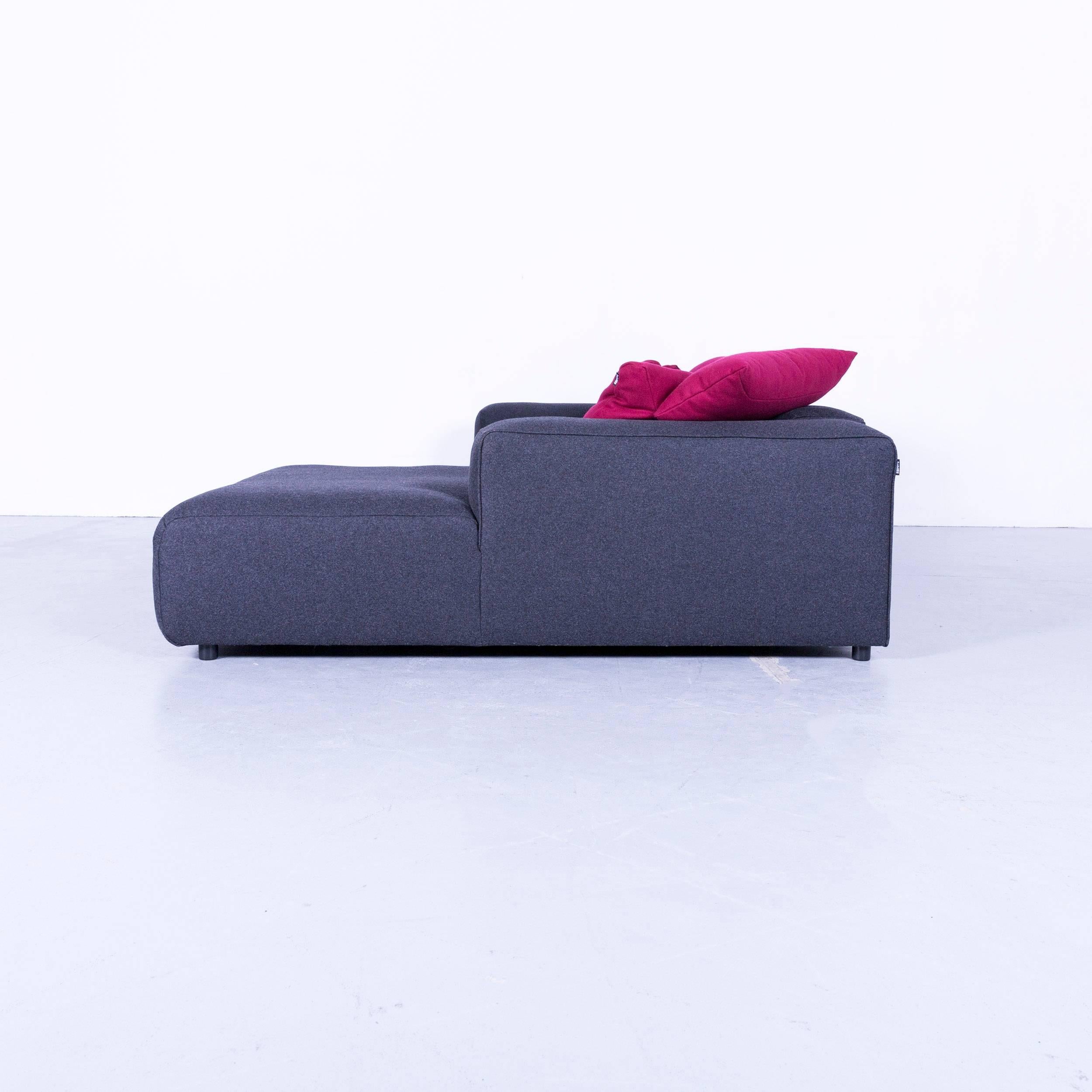 Rolf Benz Designer Corner Sofa Set and Footrest Fabric Grey Couch Modern 5
