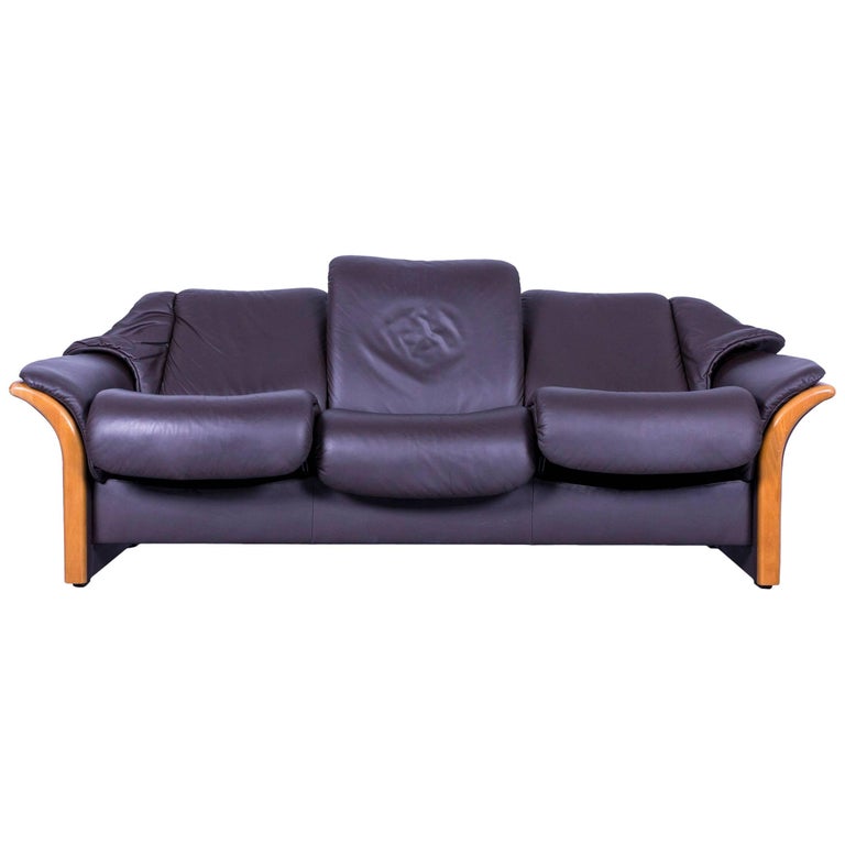 Ekornes Stressless Sofa Brown Leather Three Seat At 1stdibs Ekornes Stressless Sofa Brown Leather Three Seat For