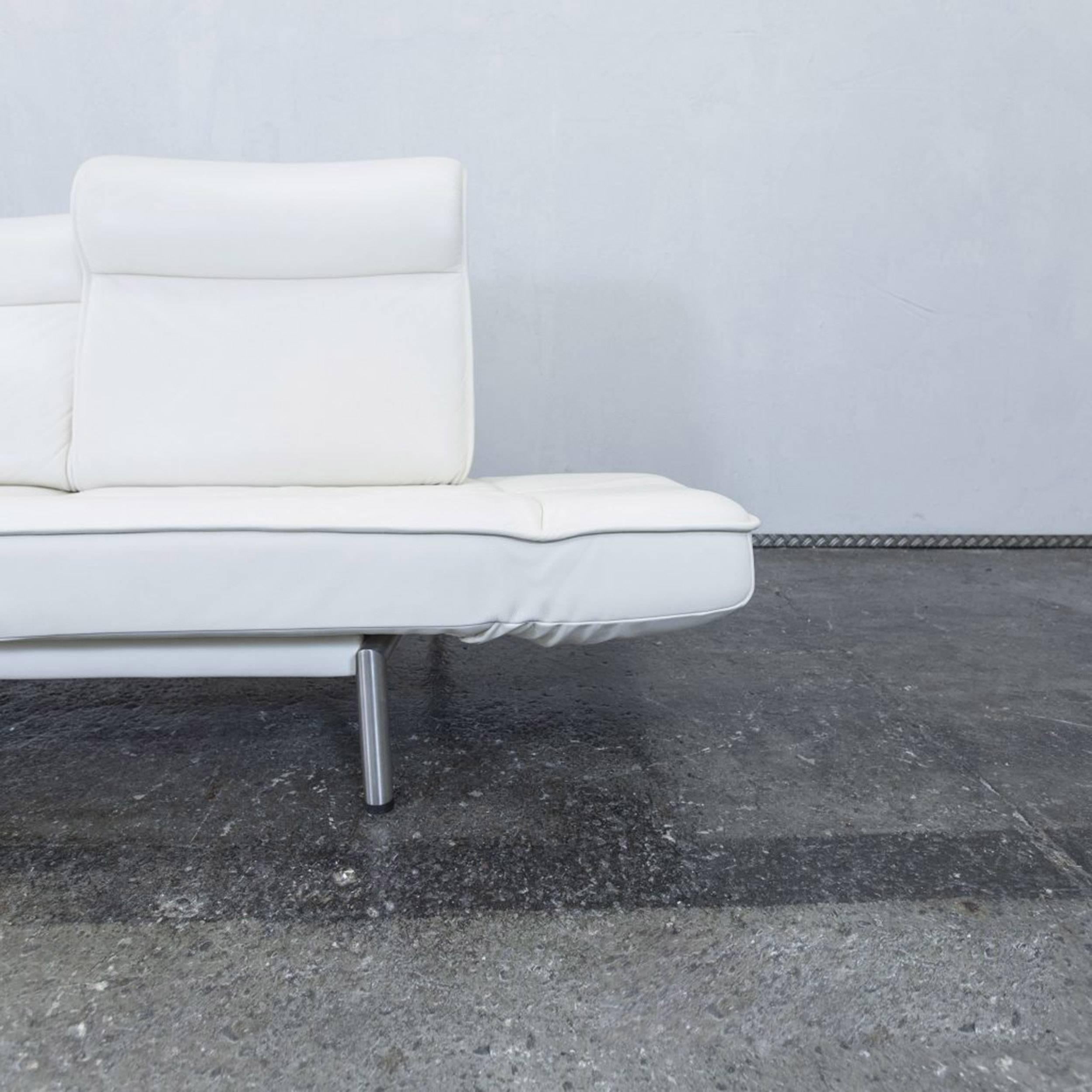 German De Sede DS 450 Designer Leather Sofa White Two-Seat Function Modern