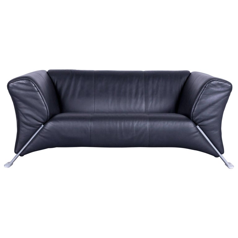 Rolf Benz 322 Designer Sofa Black Two-Seat Leather Modern Couch ... Rolf Benz 322 Designer Sofa Black Two-Seat Leather Modern Couch ...