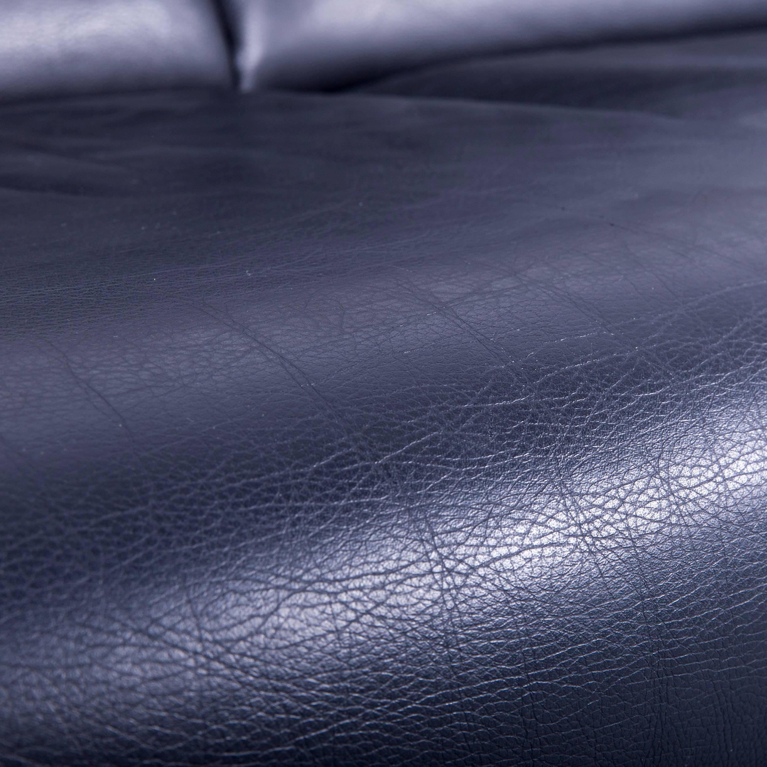 De Sede DS 2000 Designer Sofa Black Leather Relax Function Couch Switzerland 4