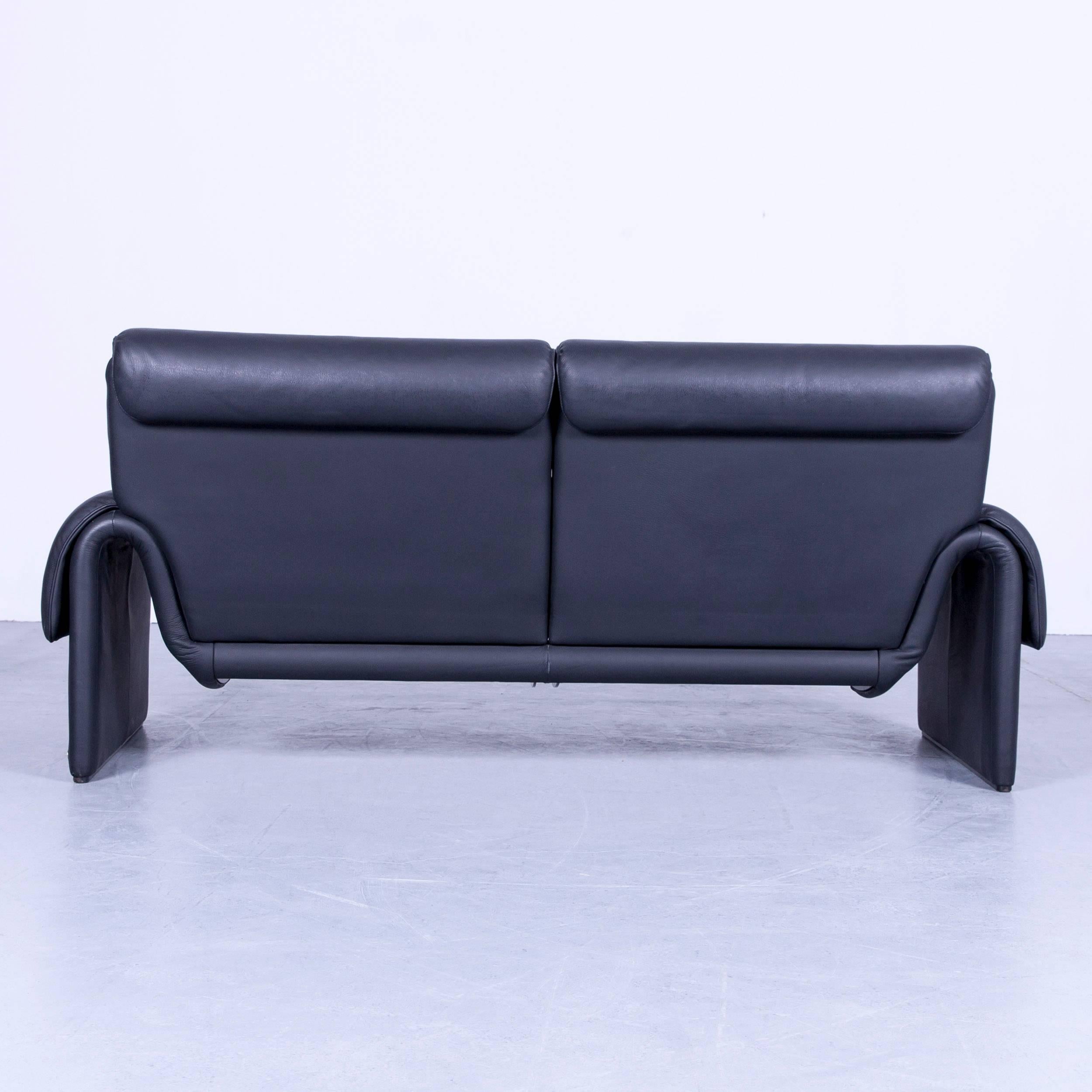De Sede DS 2000 Designer Sofa Black Leather Relax Function Couch Switzerland 7