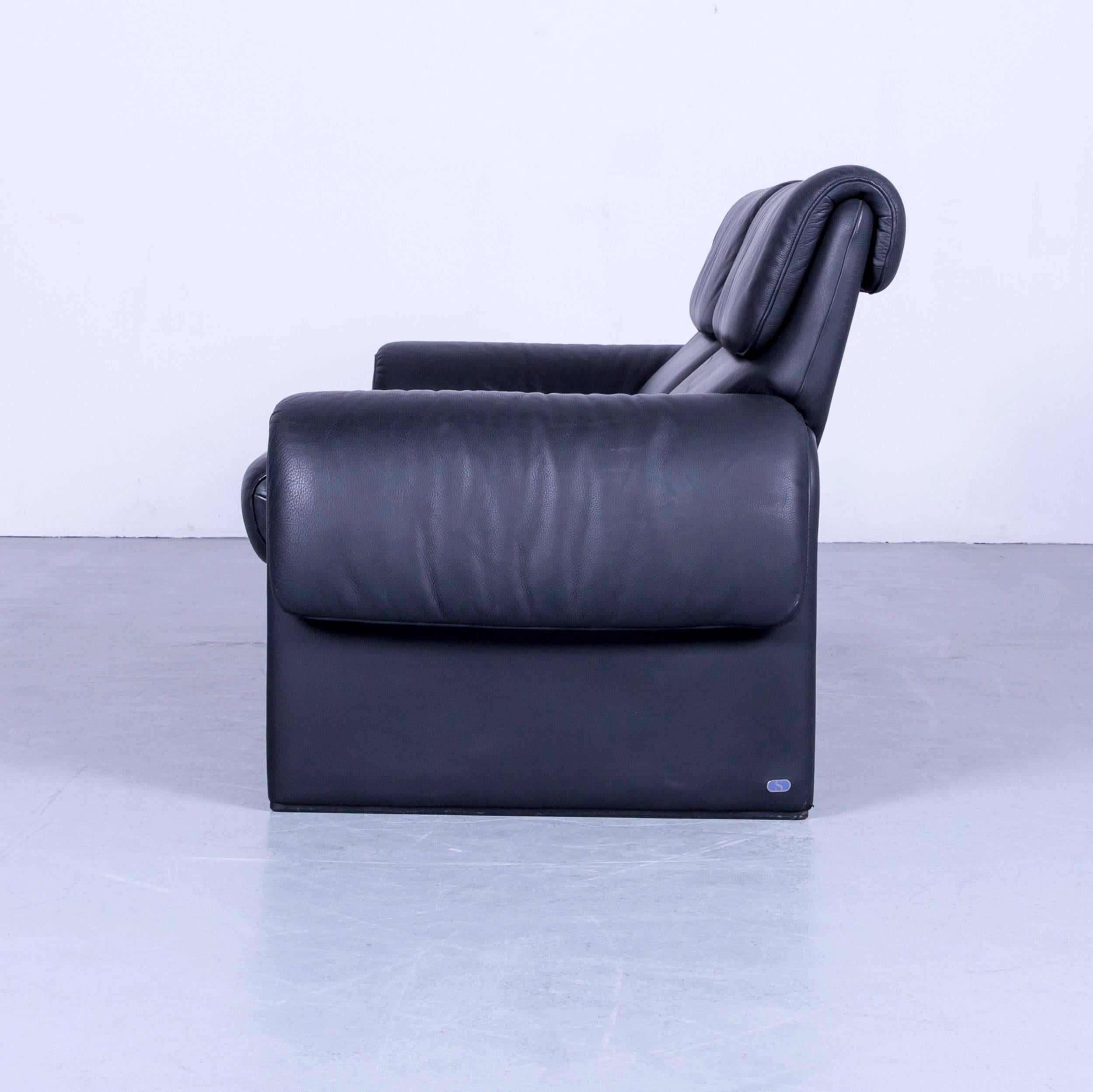 De Sede DS 2000 Designer Sofa Black Leather Relax Function Couch Switzerland 8