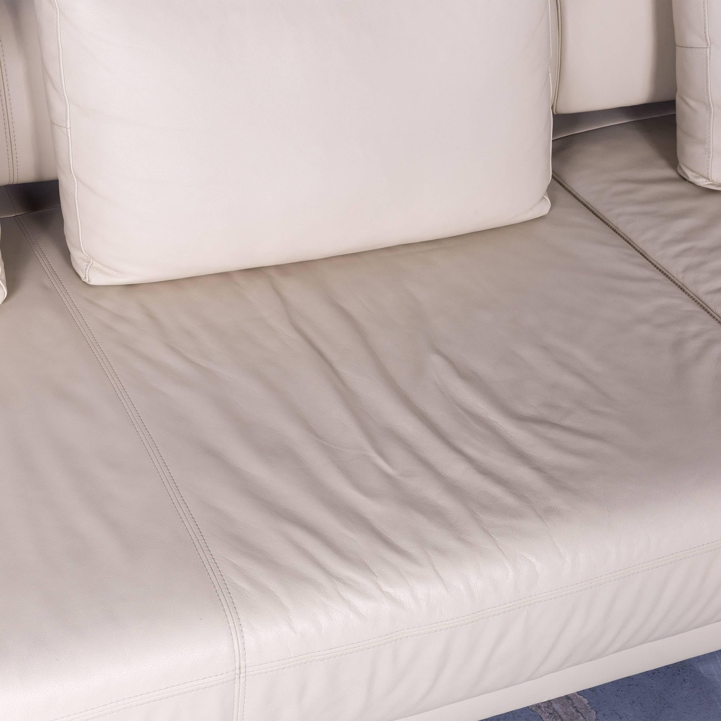 Ewald Schillig Brand Face Designer Corner Sofa Beige Leather Couch Modern 2