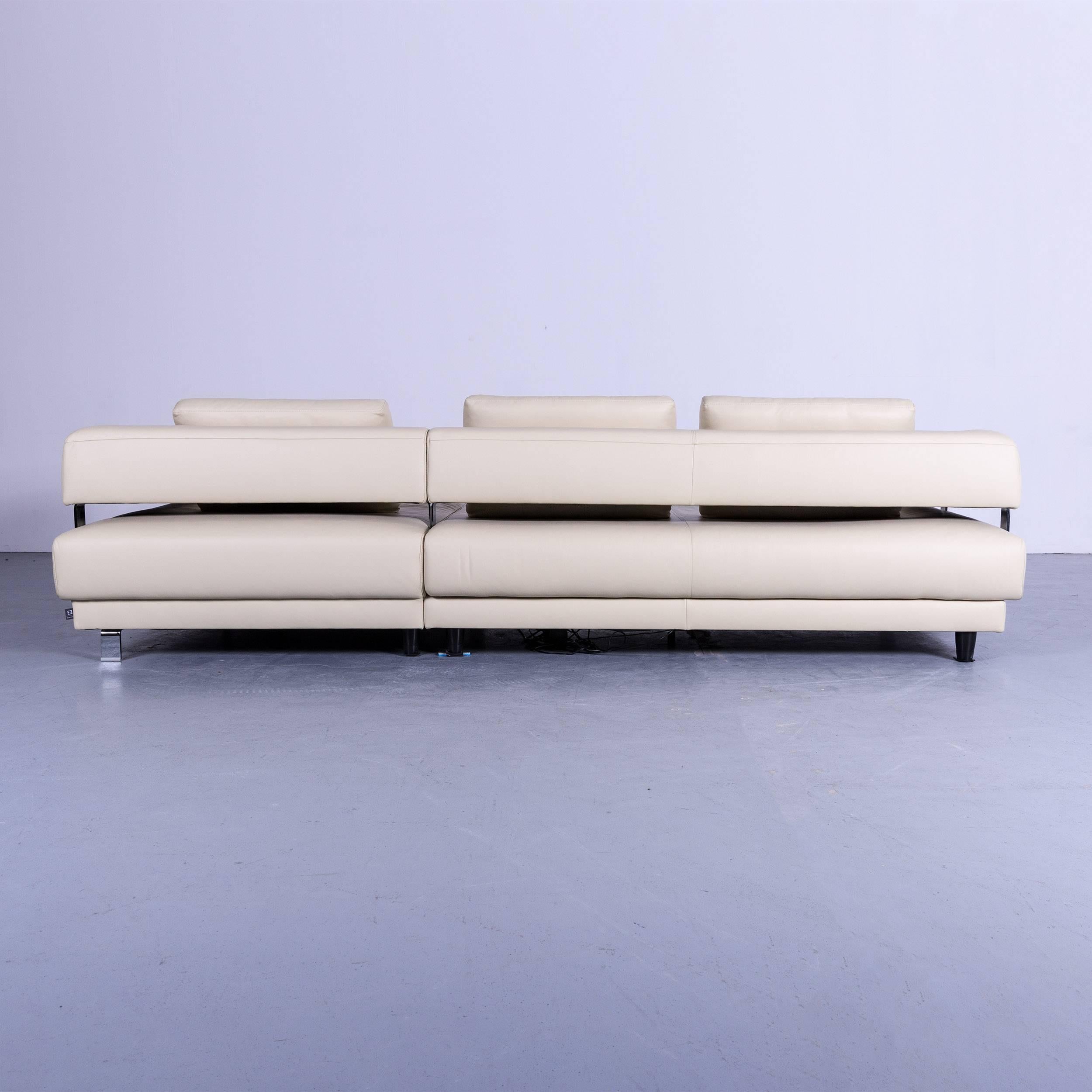 Ewald Schillig Brand Face Designer Corner Sofa Beige Leather Couch Modern 4