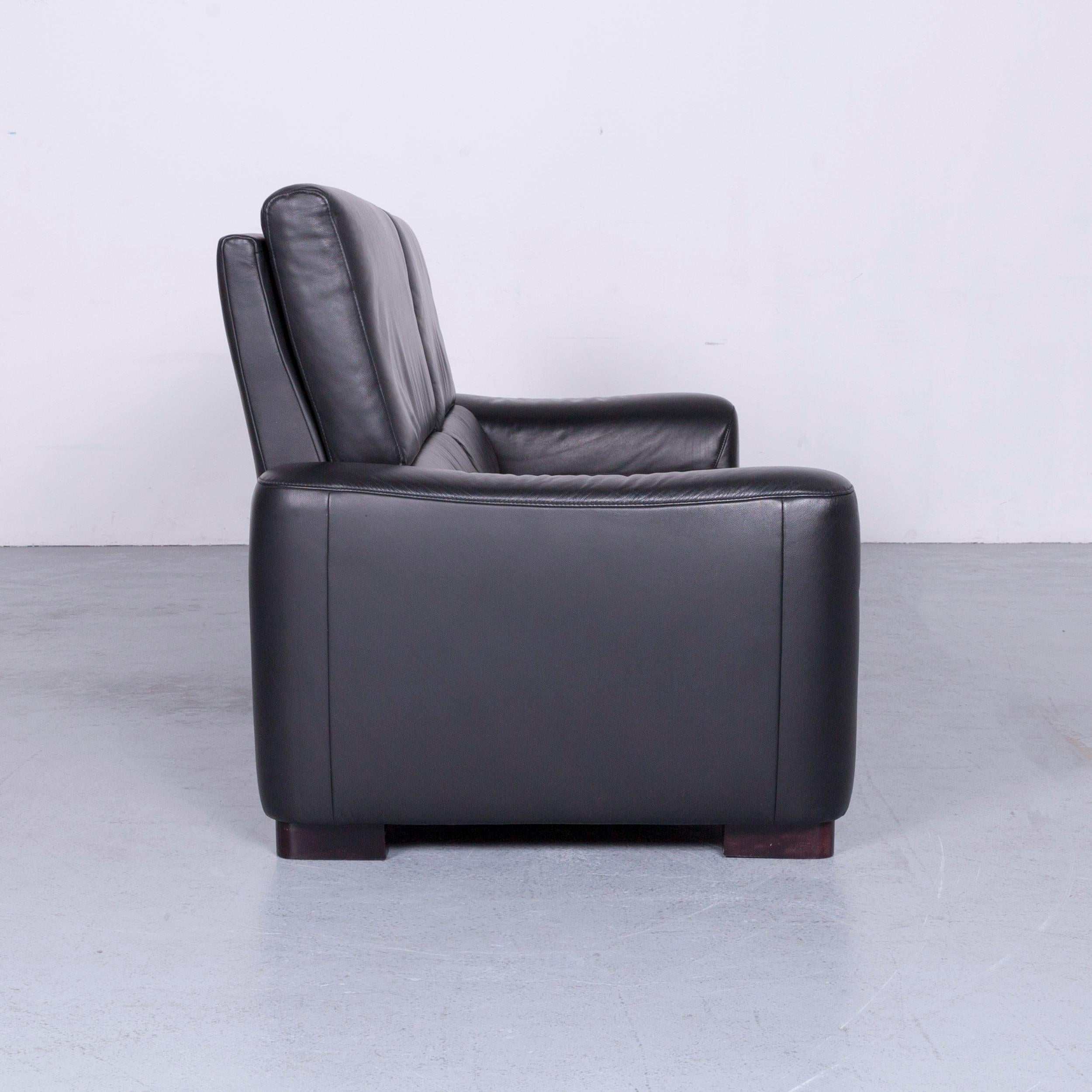 Ewald Schillig Designer Sofa Leather Black Three-Seat Couch Modern 2