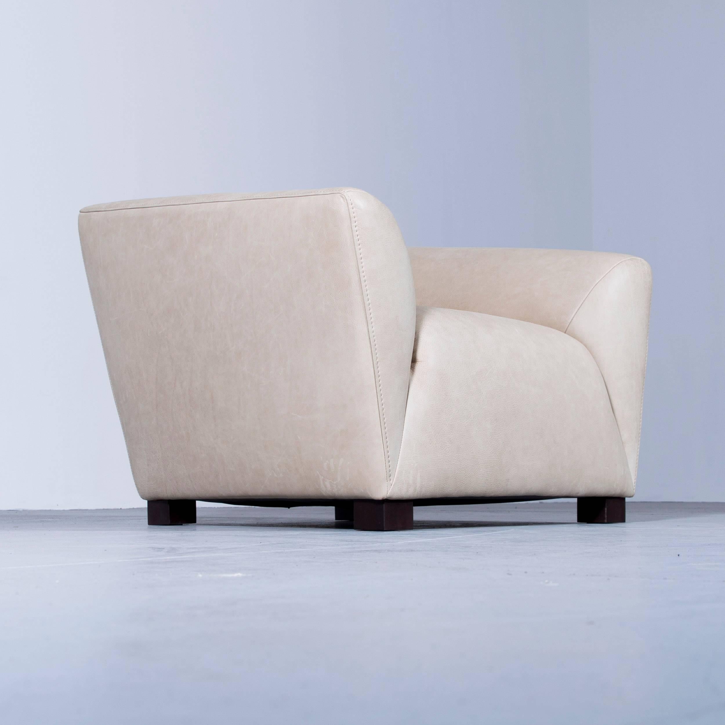 Machalke Theo Armchair Beige Brown Leather One Seat Modern Anilin For Sale 2