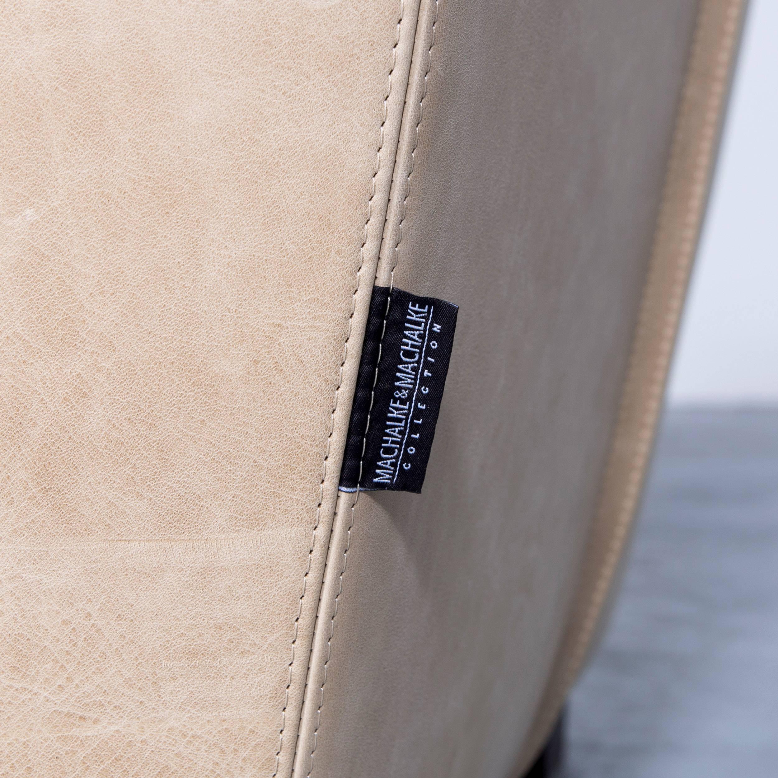 Machalke Theo Armchair Beige Brown Leather One Seat Modern Anilin For Sale 3