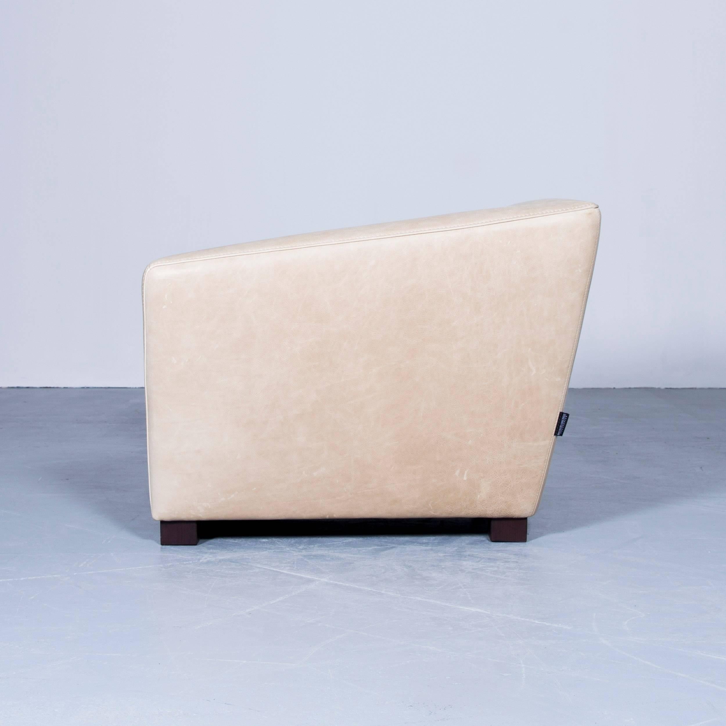 Machalke Theo Armchair Beige Brown Leather One Seat Modern Anilin For Sale 4
