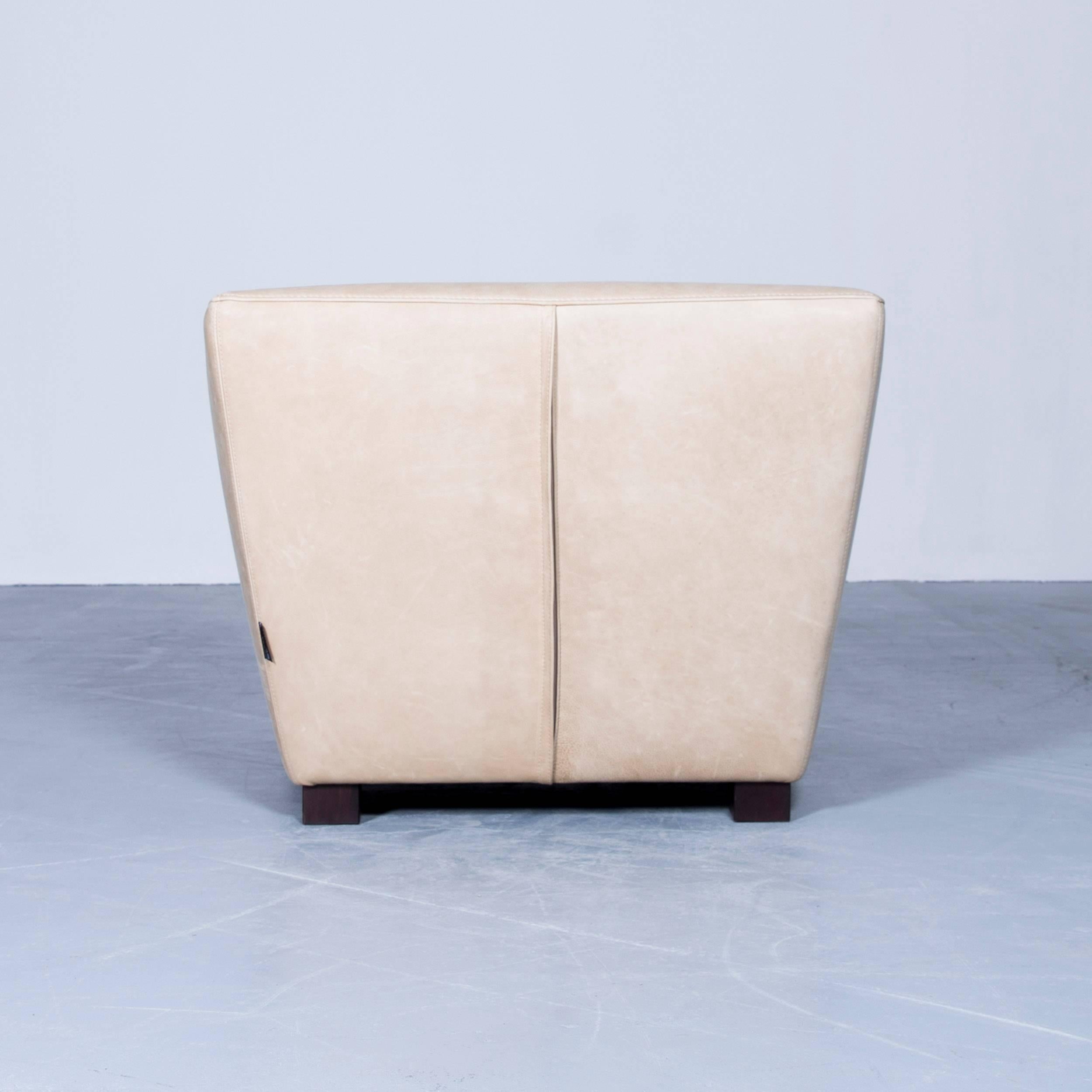 Machalke Theo Armchair Beige Brown Leather One Seat Modern Anilin For Sale 5