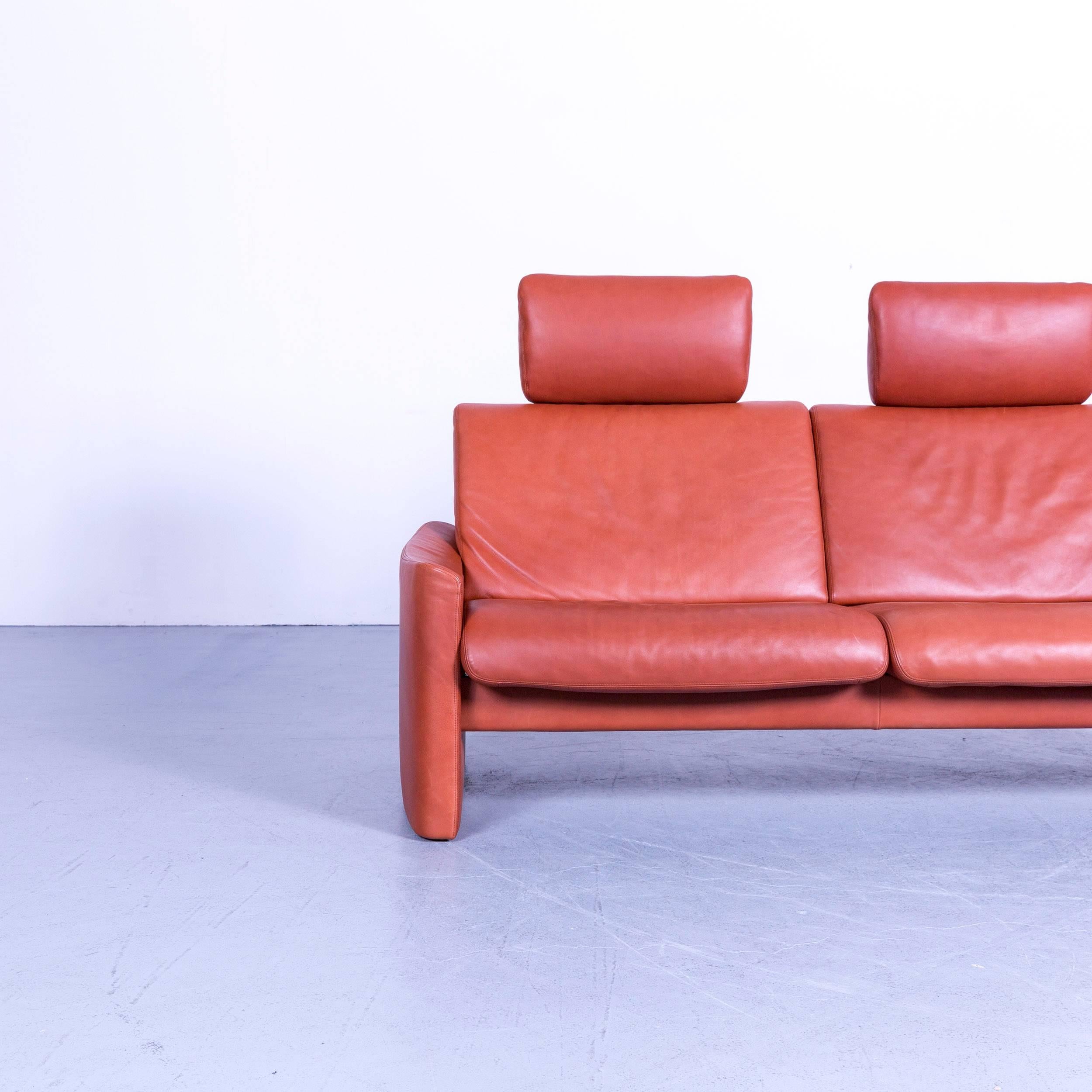 Erpo designer sofa leather brown, in a minimalistic and modern design, with convenient functions, made for pure comfort.