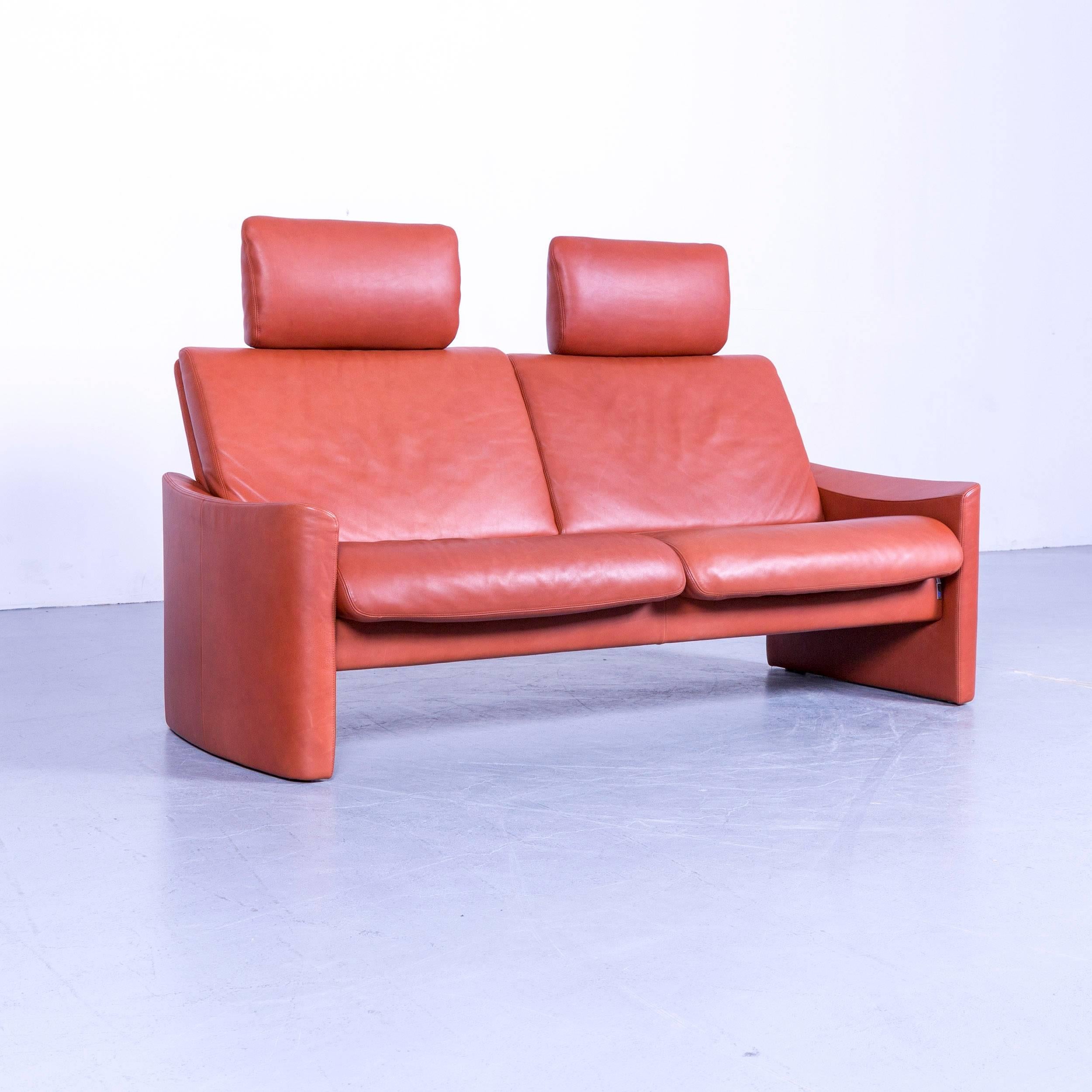 German Erpo Designer Sofa Leather Brown Two-Seat Couch Modern Recliner For Sale
