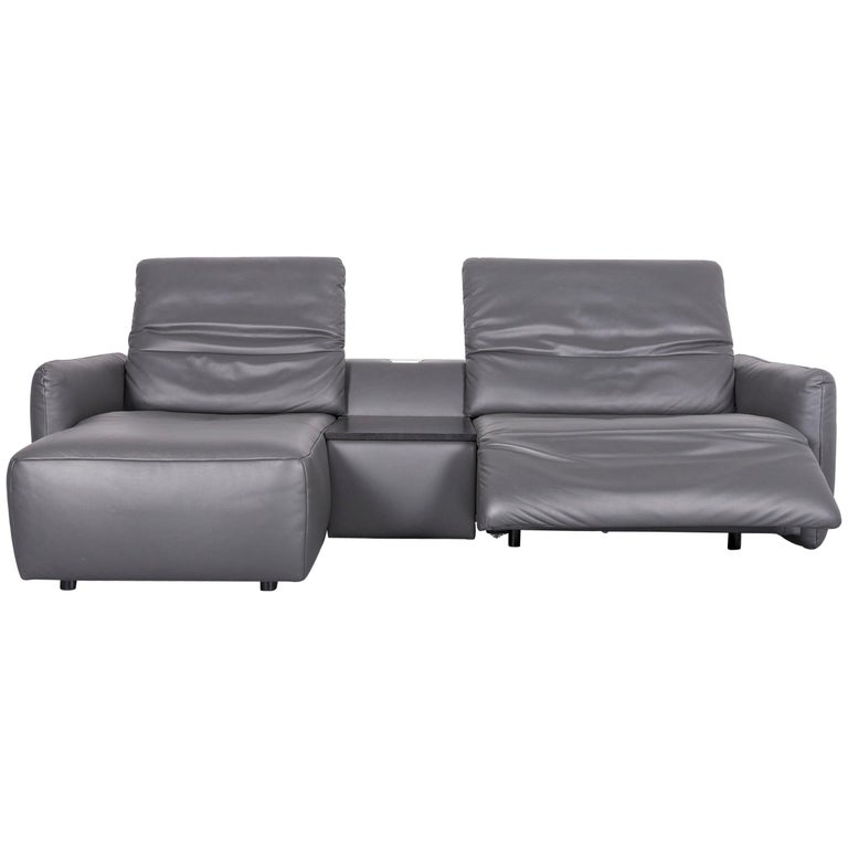 Mondo Leather Sofa Set Grey Two Seat Couch At 1stdibs Koinor Alexa Designer Leather Sofa Grey Two Seat Couch Recliner