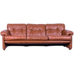 B&B Italia Coronado Designer Sofa, Brown Leather Three-Seat