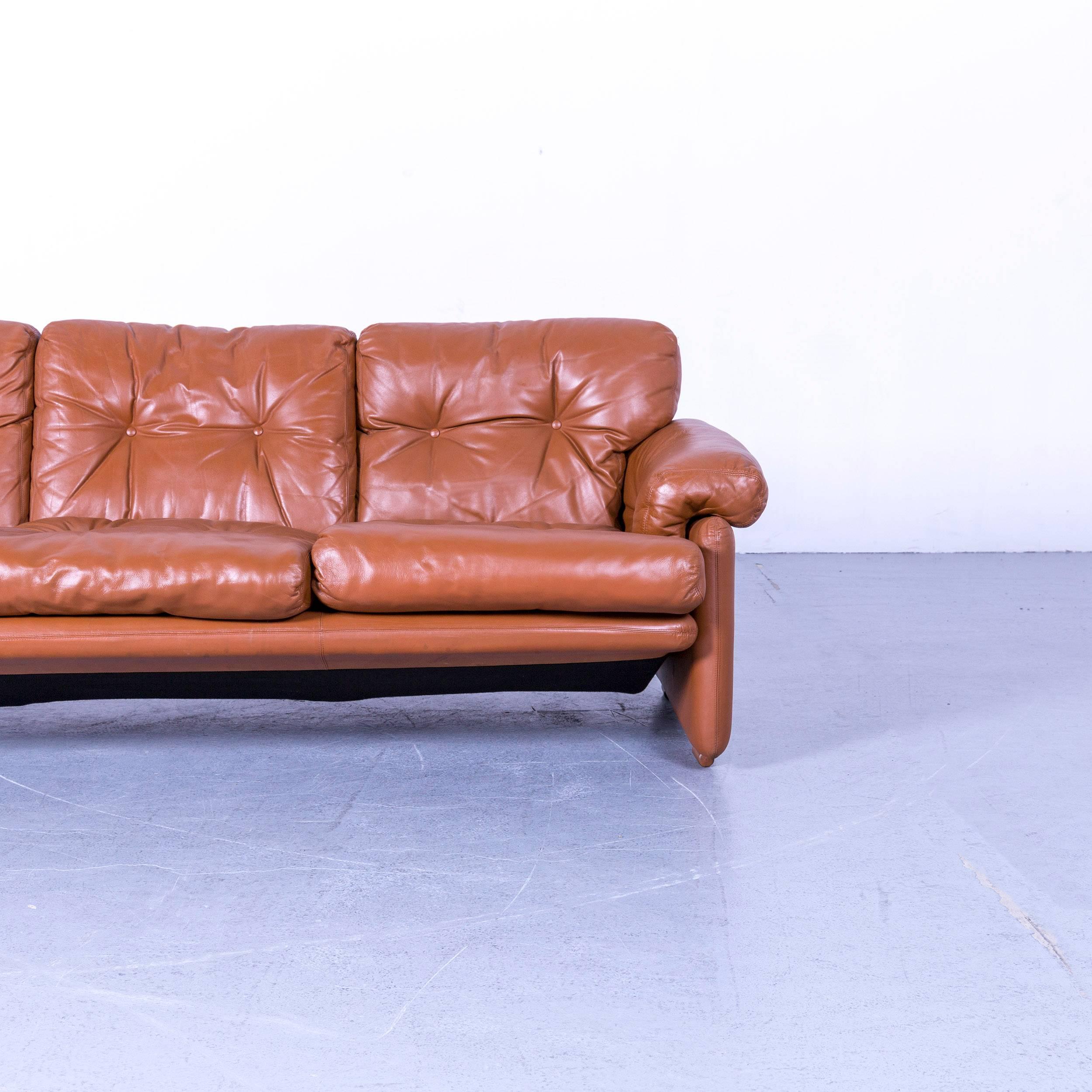 B&B Italia Coronado Designer Sofa, Brown Leather Three-Seat In Fair Condition For Sale In Cologne, DE