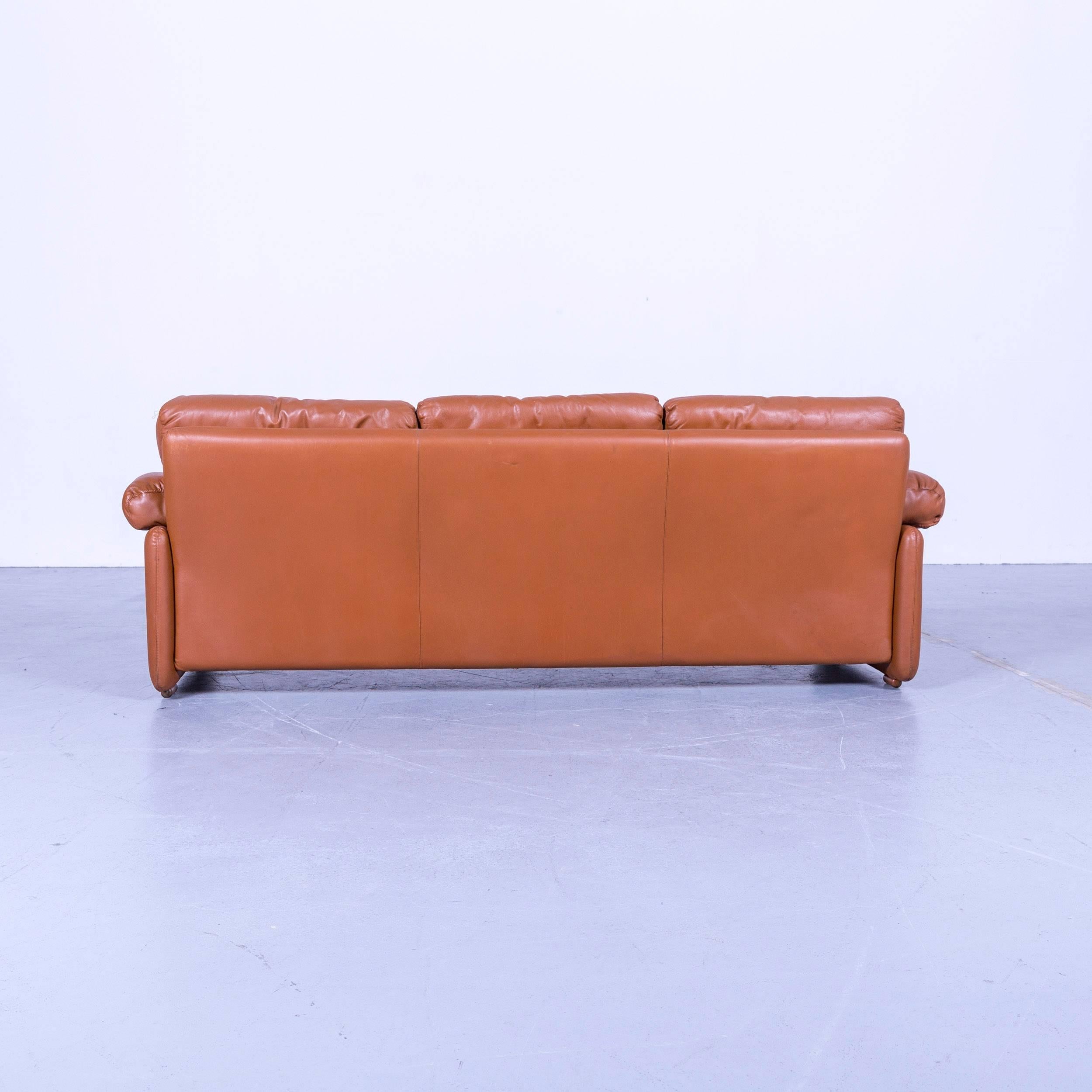 B&B Italia Coronado Designer Sofa, Brown Leather Three-Seat For Sale 7
