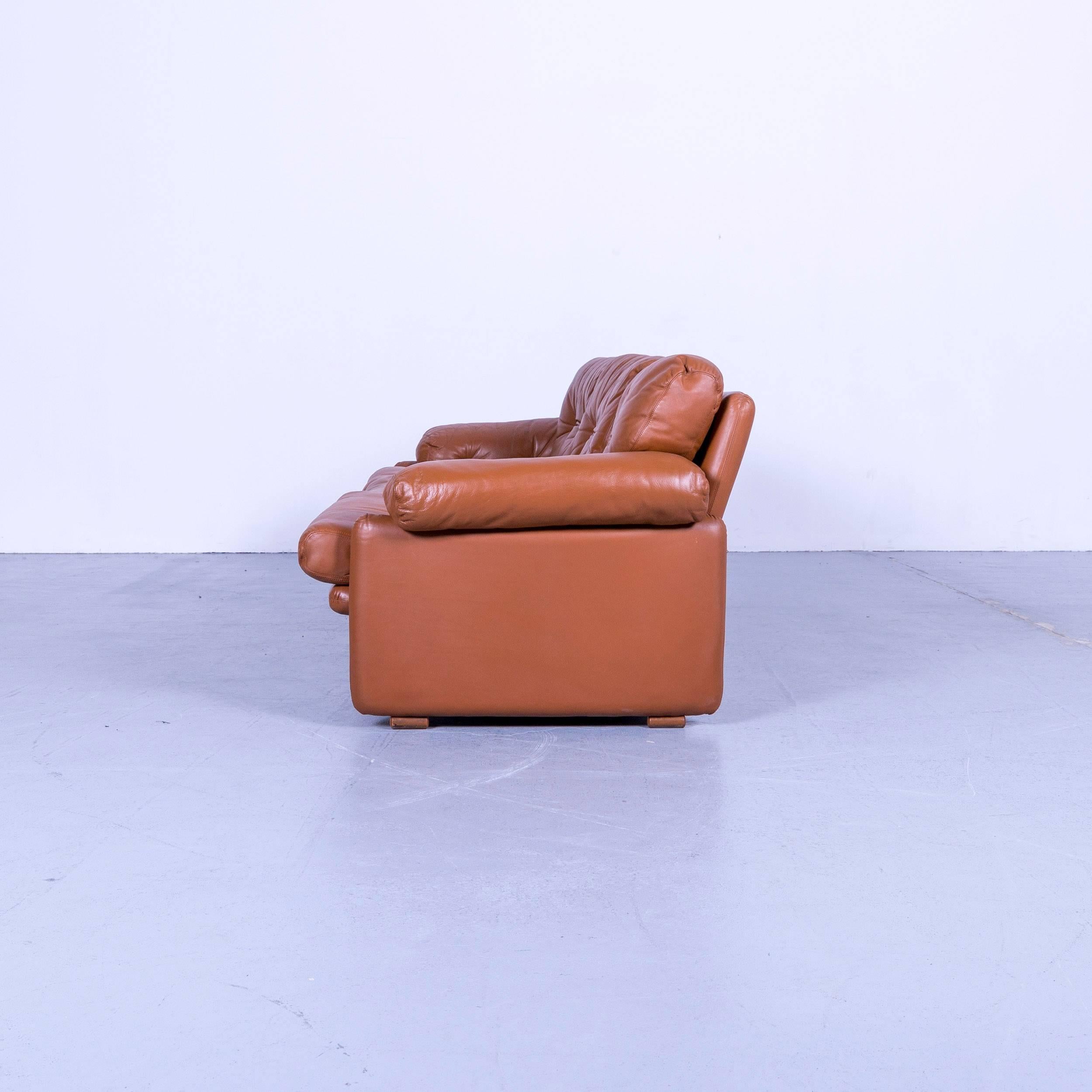 B&B Italia Coronado Designer Sofa, Brown Leather Three-Seat For Sale 8