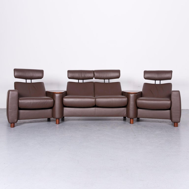 Ekornes Stressless Arion Sofa Brown Leather Four Seat Couch With We Bring To You An Ekornes Stressless Arion Sofa Brown Leather Four Seat With Function