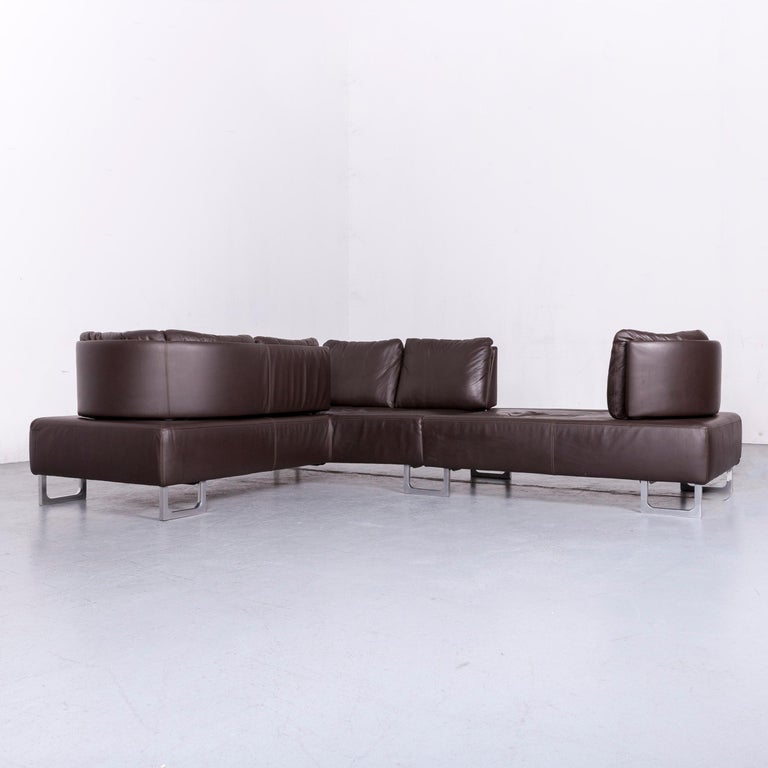 De Sede Ds 165 Designer Leather Corner Sofa Brown Function Couch At De Sede Ds 165 Designer Leather Corner Sofa Brown Function Couch In Good Condition For