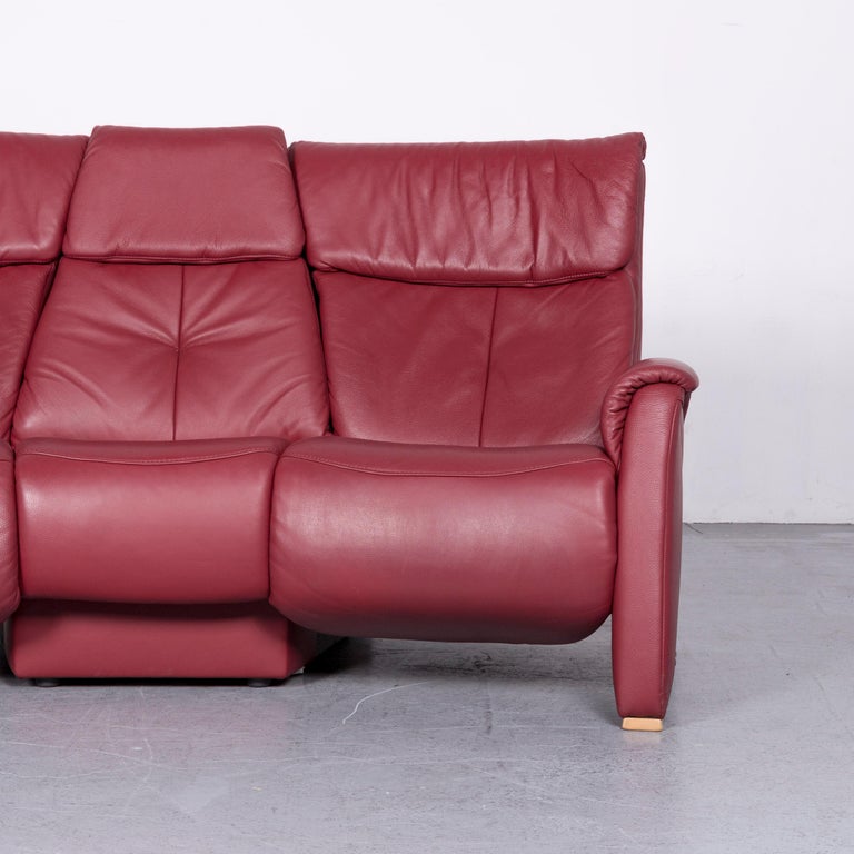 Himolla Designer Sofa Red Leather Three Seat Couch Recliner For Contemporary Himolla Designer Sofa Red Leather Three Seat Couch Recliner For