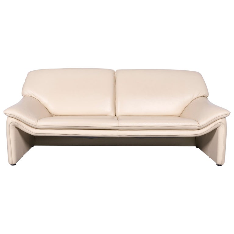 Laauser Atlanta Designer Leather Sofa Crème Three Seat Couch At 1stdibs Laauser Atlanta Designer Leather Sofa Crème Three Seat Couch For