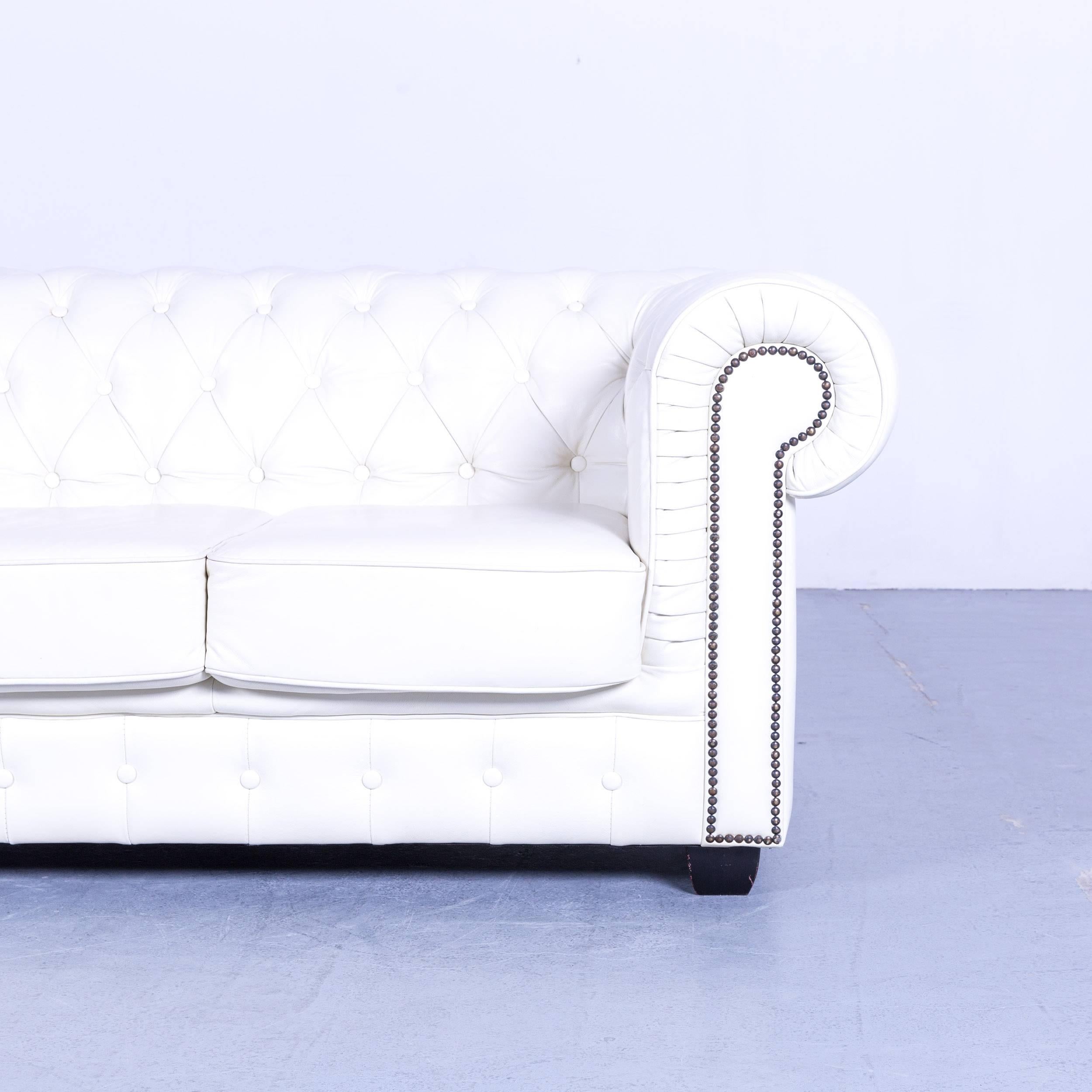 chesterfield white leather sofa