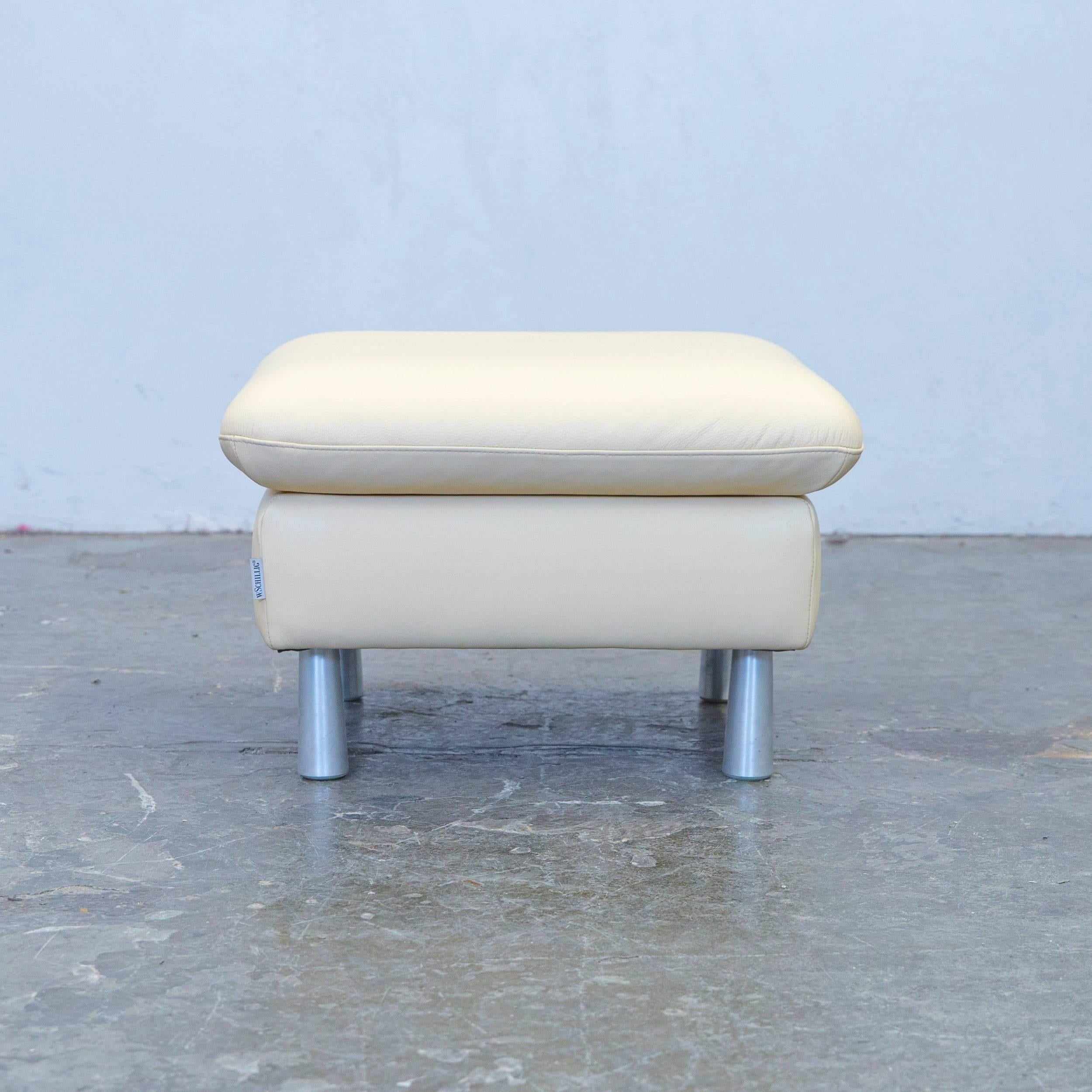 Beige colored Willi Schillig loop designer footstool, in a minimalistic and modern design, made for pure comfort.