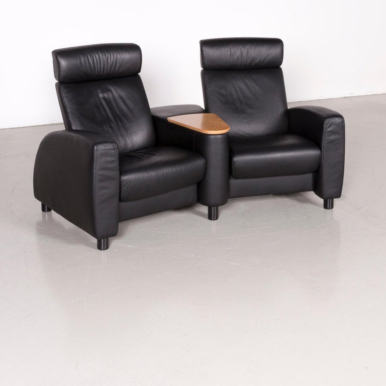 Ekornes Stressless Arion Sofa Black Leather Four Seat Couch With Ekornes Stressless Arion Sofa Black Leather Four Seat Couch With Function