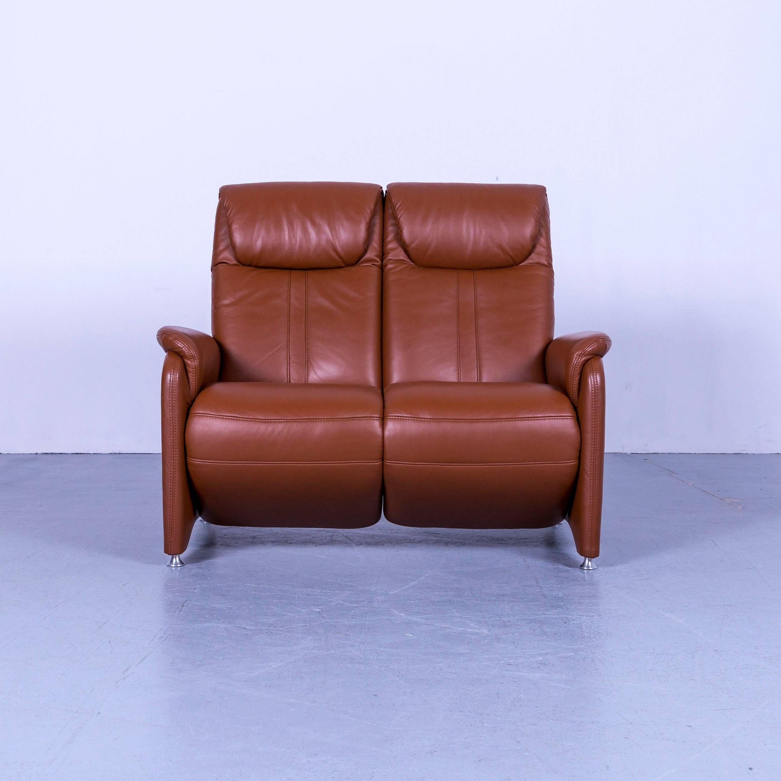 Willy Schillig Designer Leather Sofa Brown Two-Seat Recliner For Sale 3