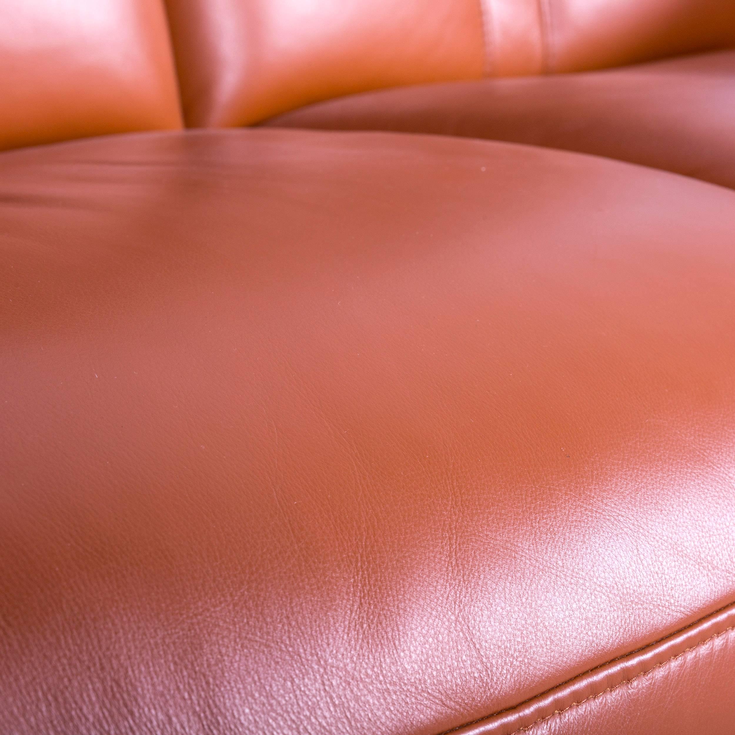 Willy Schillig Designer Leather Sofa Brown Two-Seat Recliner For Sale 6