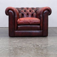 Original Chesterfield Club Chair Oxblood Red