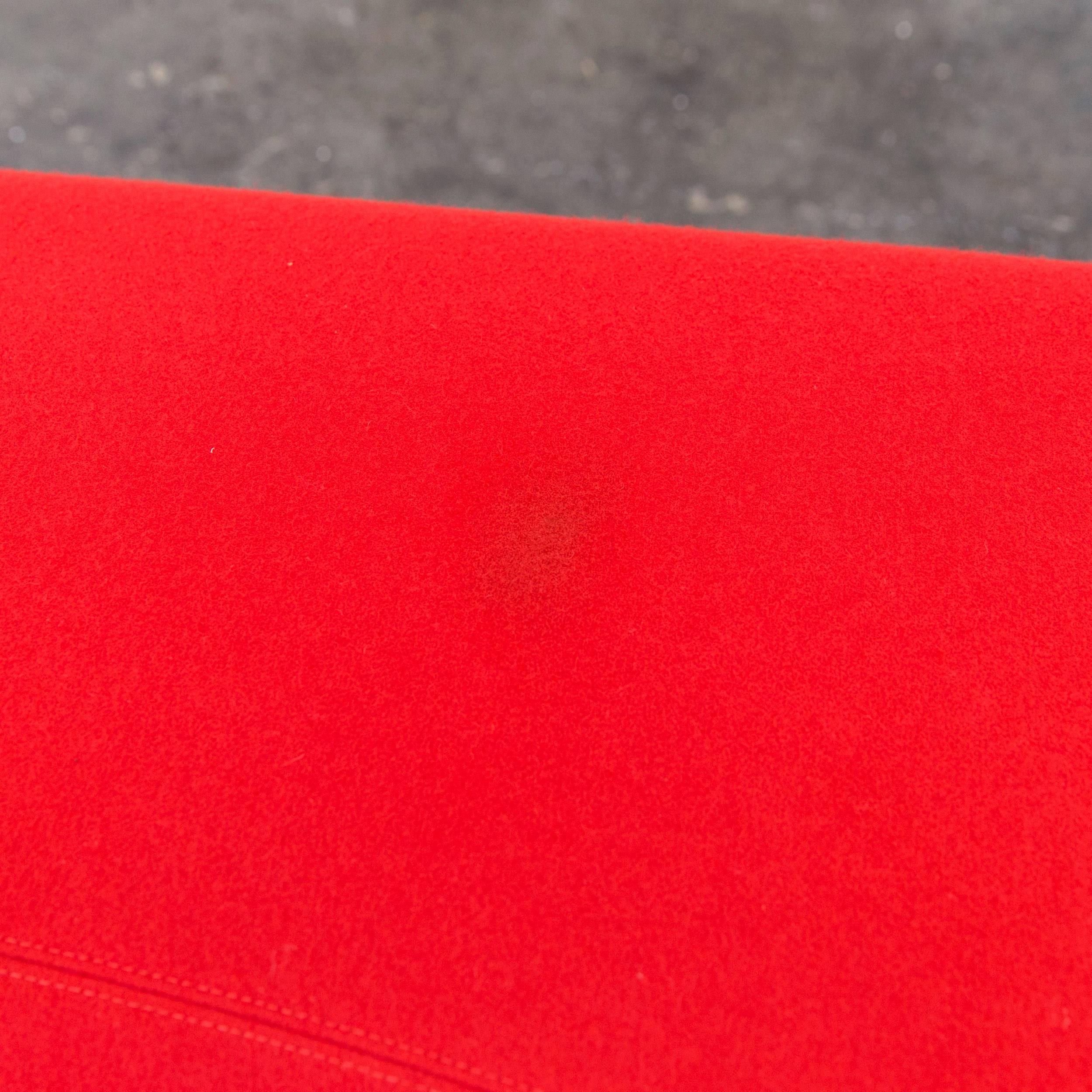 Italian Moroso Lowseat Designer Chair Fabric Red One-Seat Microfibre Couch Modern