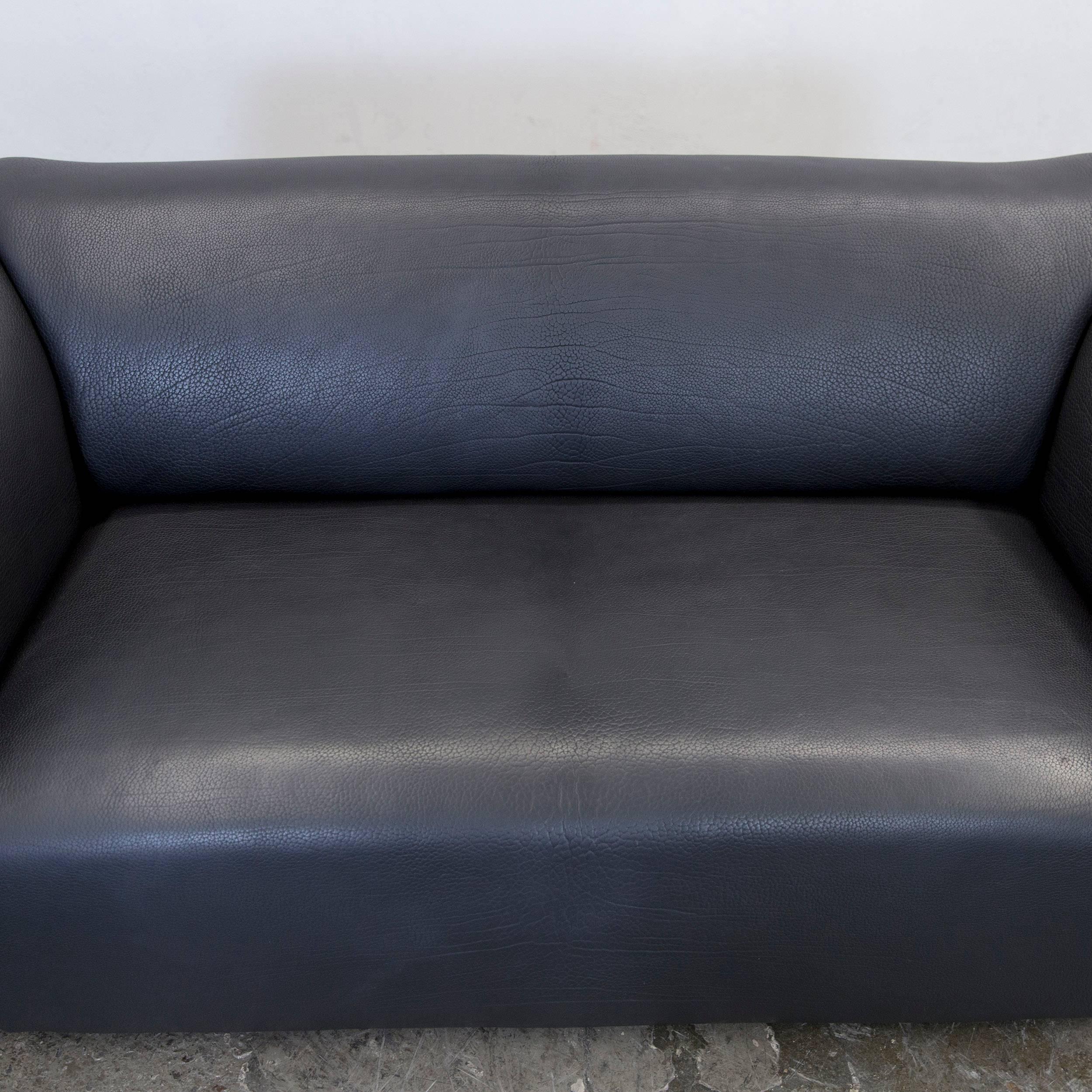 De Sede DS 47 Designer Sofa Neck Leather Black Two-Seat Function Couch Modern In Excellent Condition In Cologne, DE